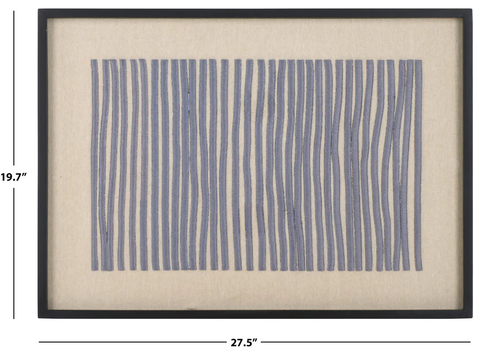 Kio Embroidery Art in Black, detail view