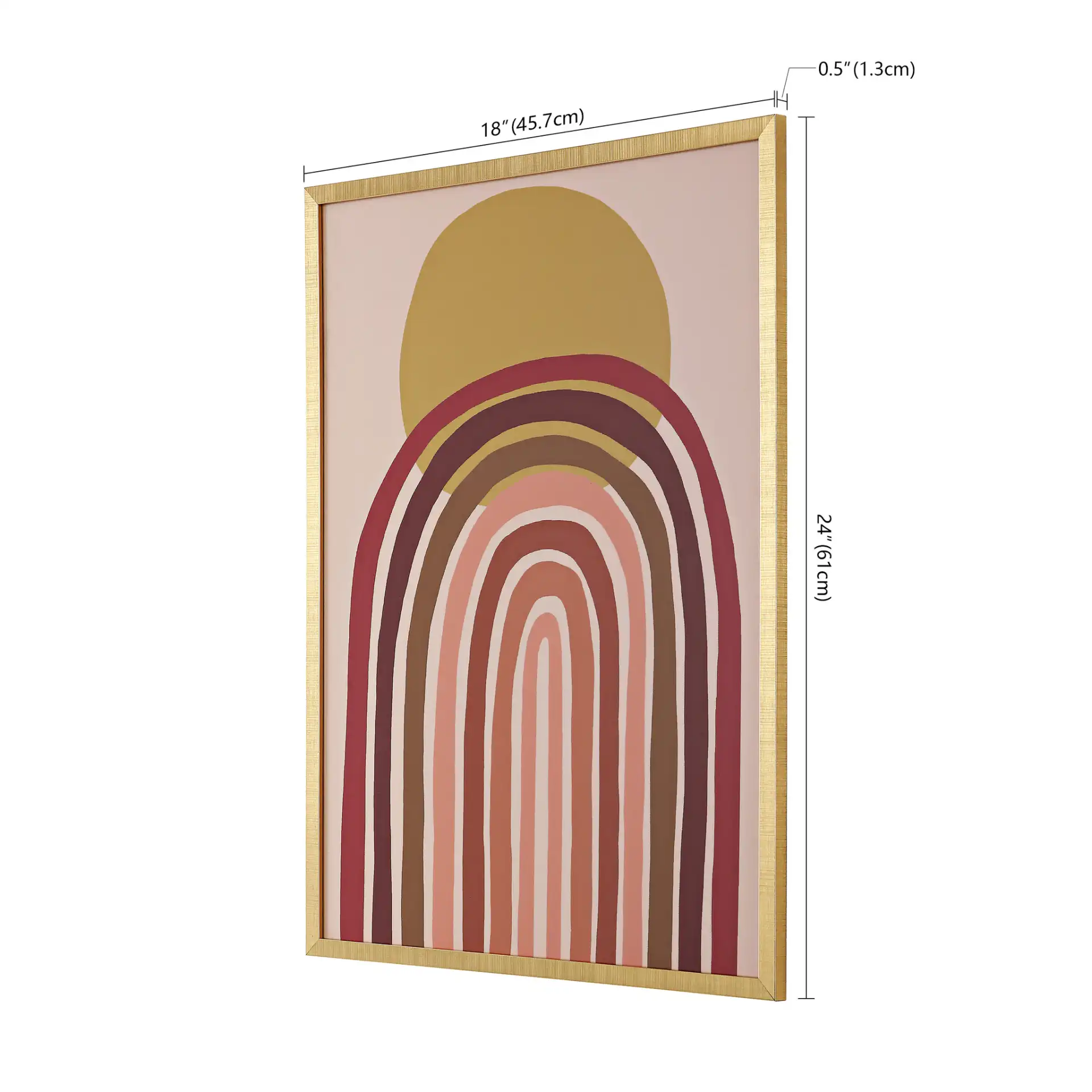 Here Comes The Sun 18X24" Wla in Pink / Gold, detail view