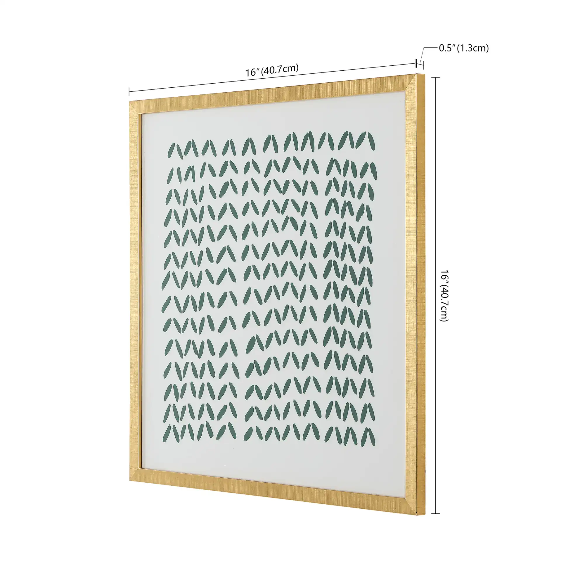 Quiet Applause 16X16" Wall Art in Green / Ivory, detail view
