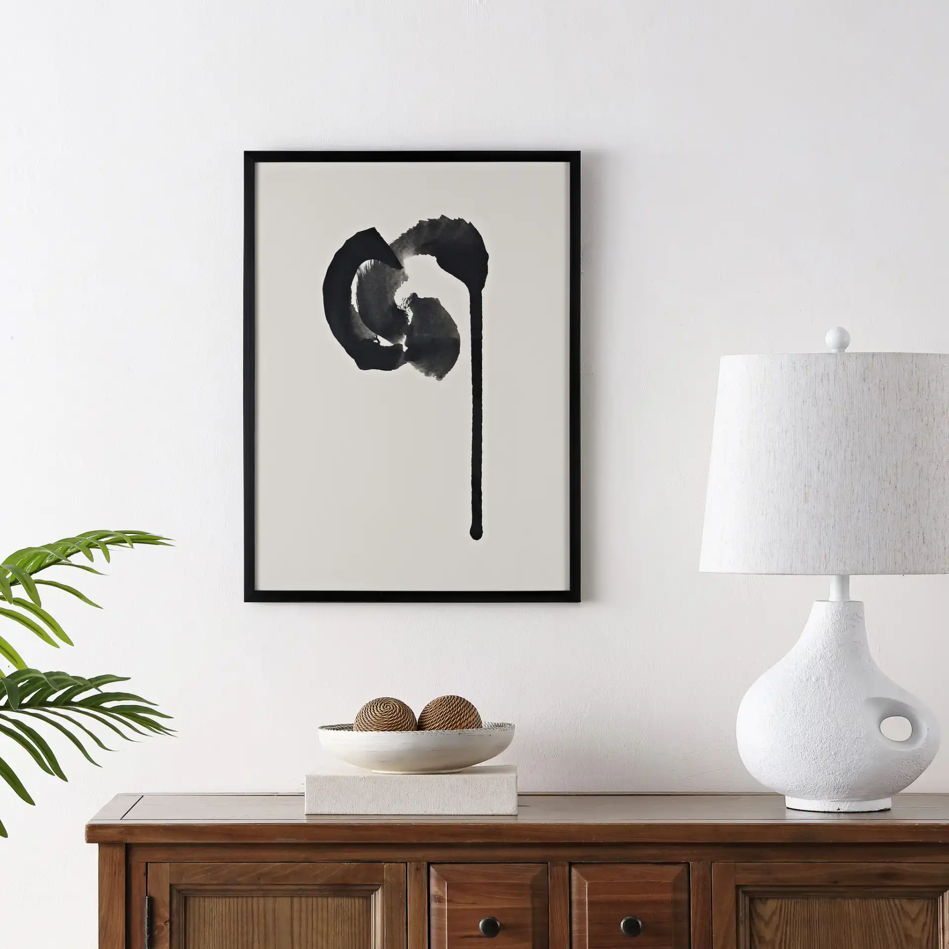 Make Your Mark Wall Art in Black / Antique Ivory in a styled room