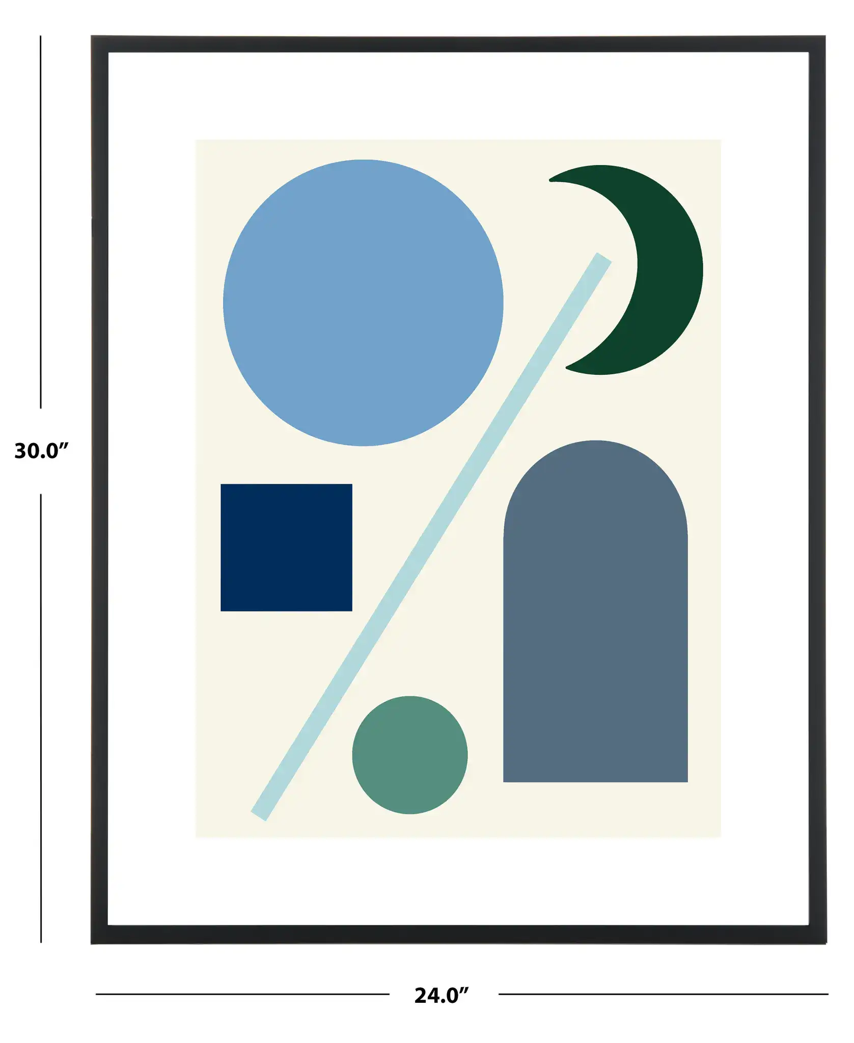 Tranquil Nights Wall Art in Ivory / Blue, detail view