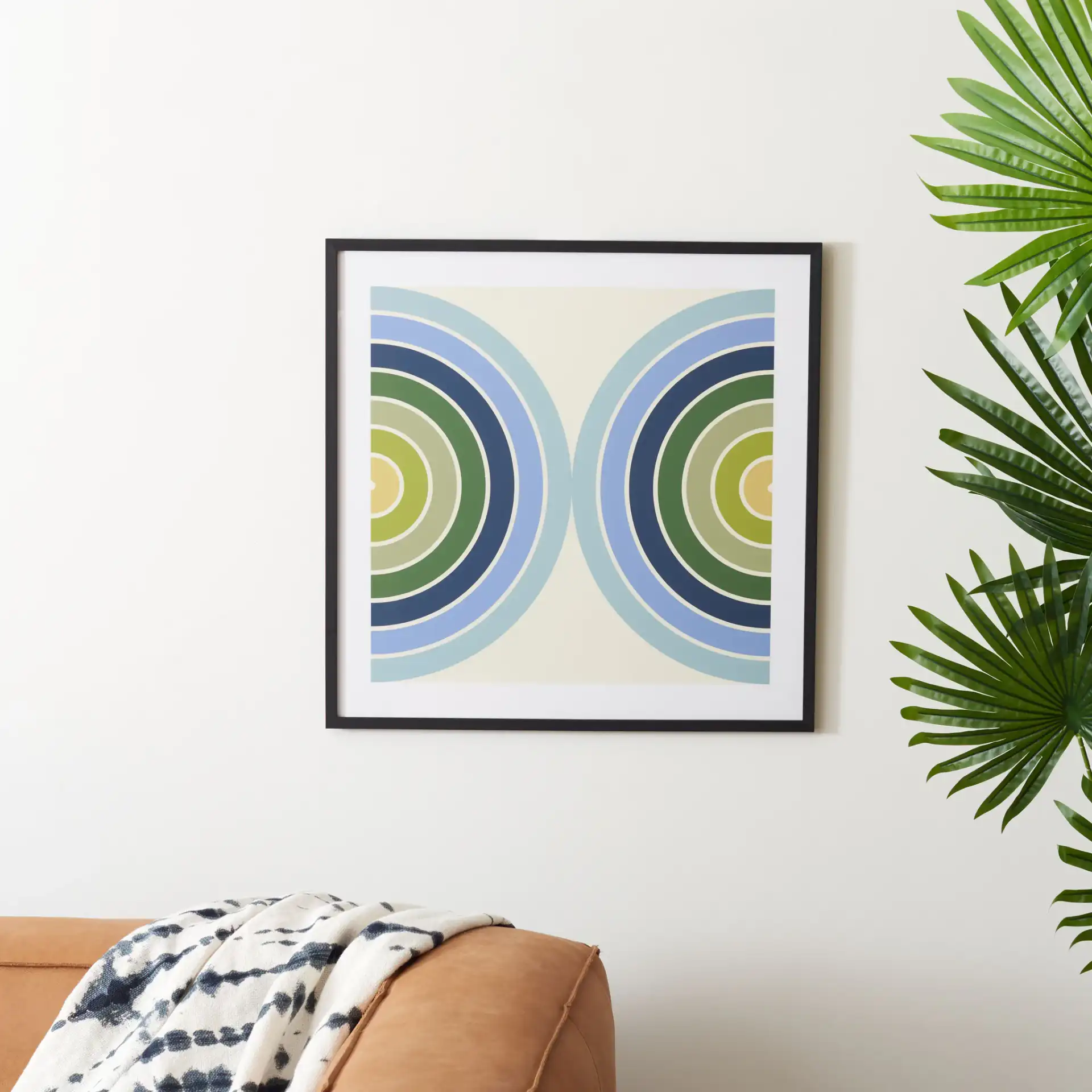 Put Your Records On Wall Art in Blue / Spring Green in a styled room