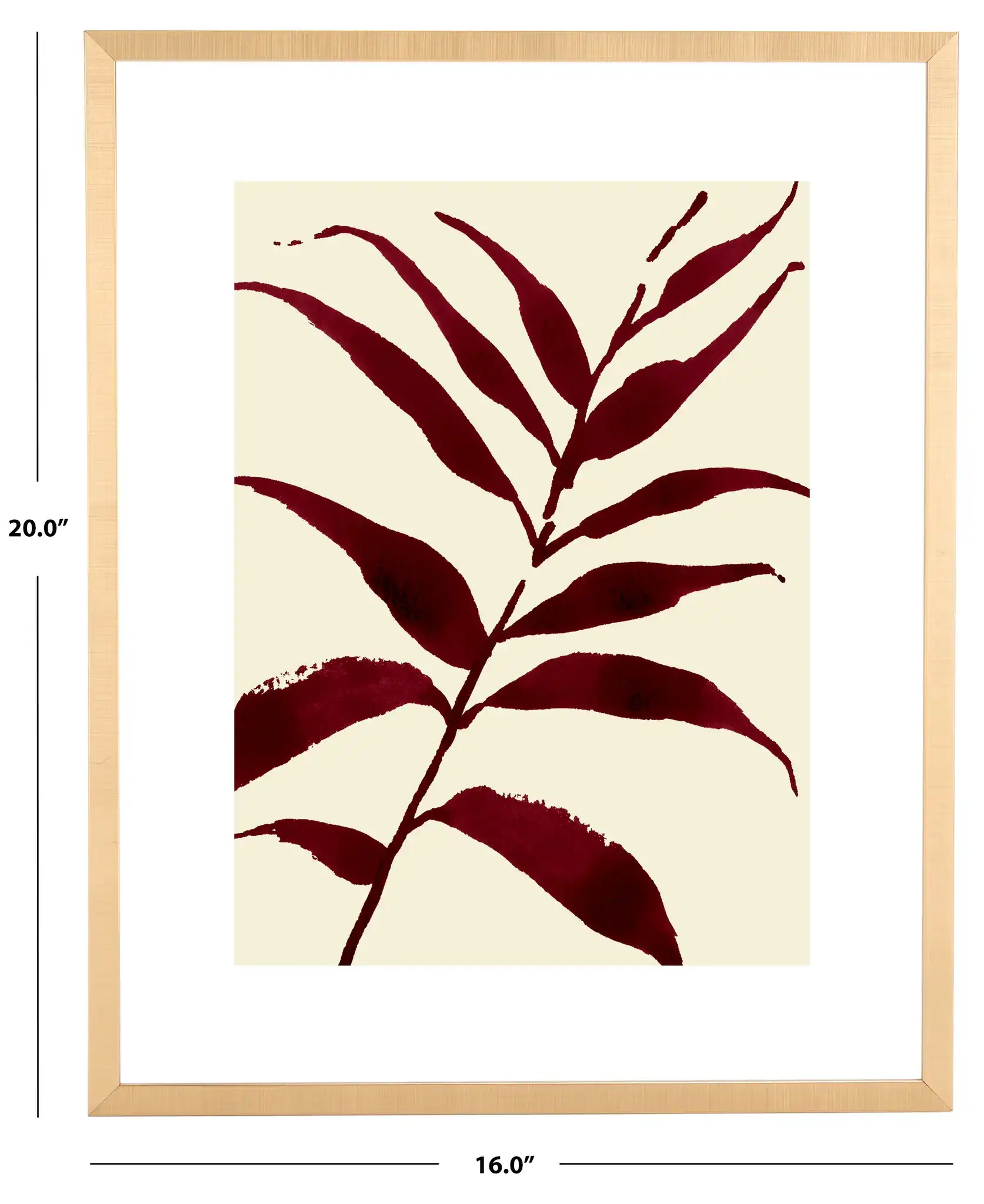 Everglade Evenings Wall Art in Burgundy / Antique Ivory, detail view
