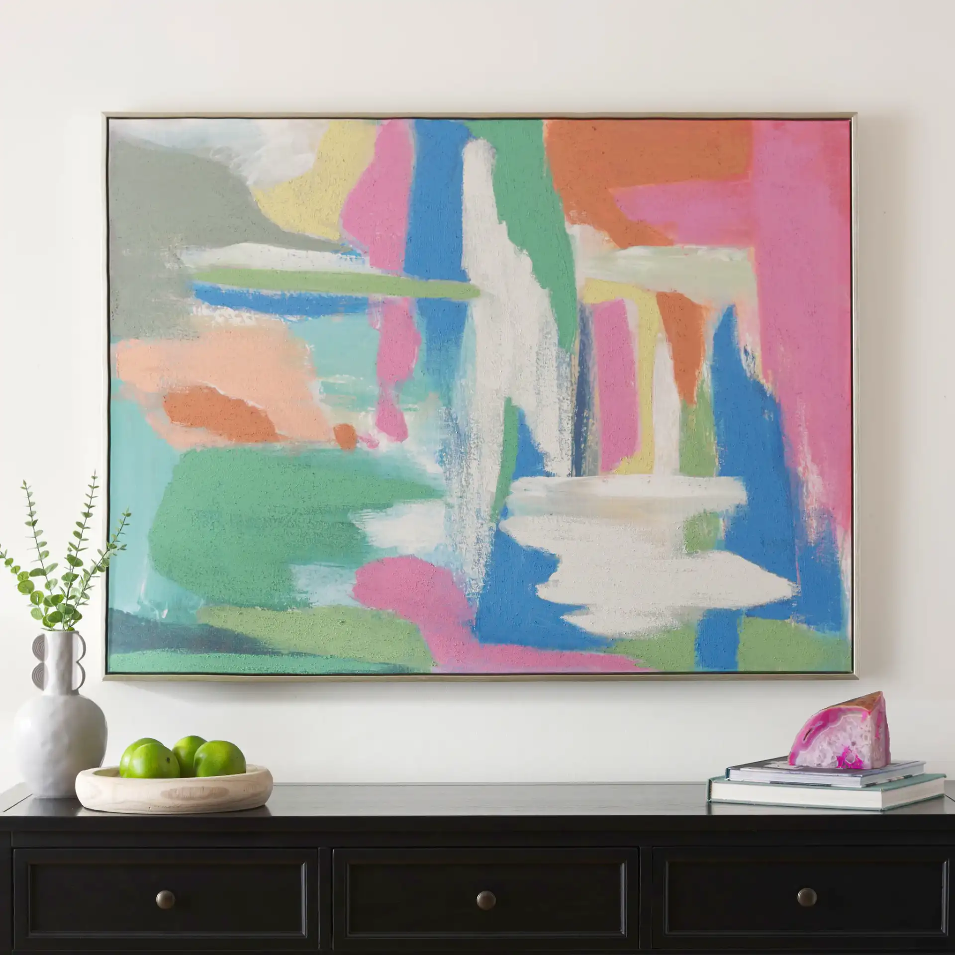 Stroke Of Genius Wall Art in Multicolor in a styled room