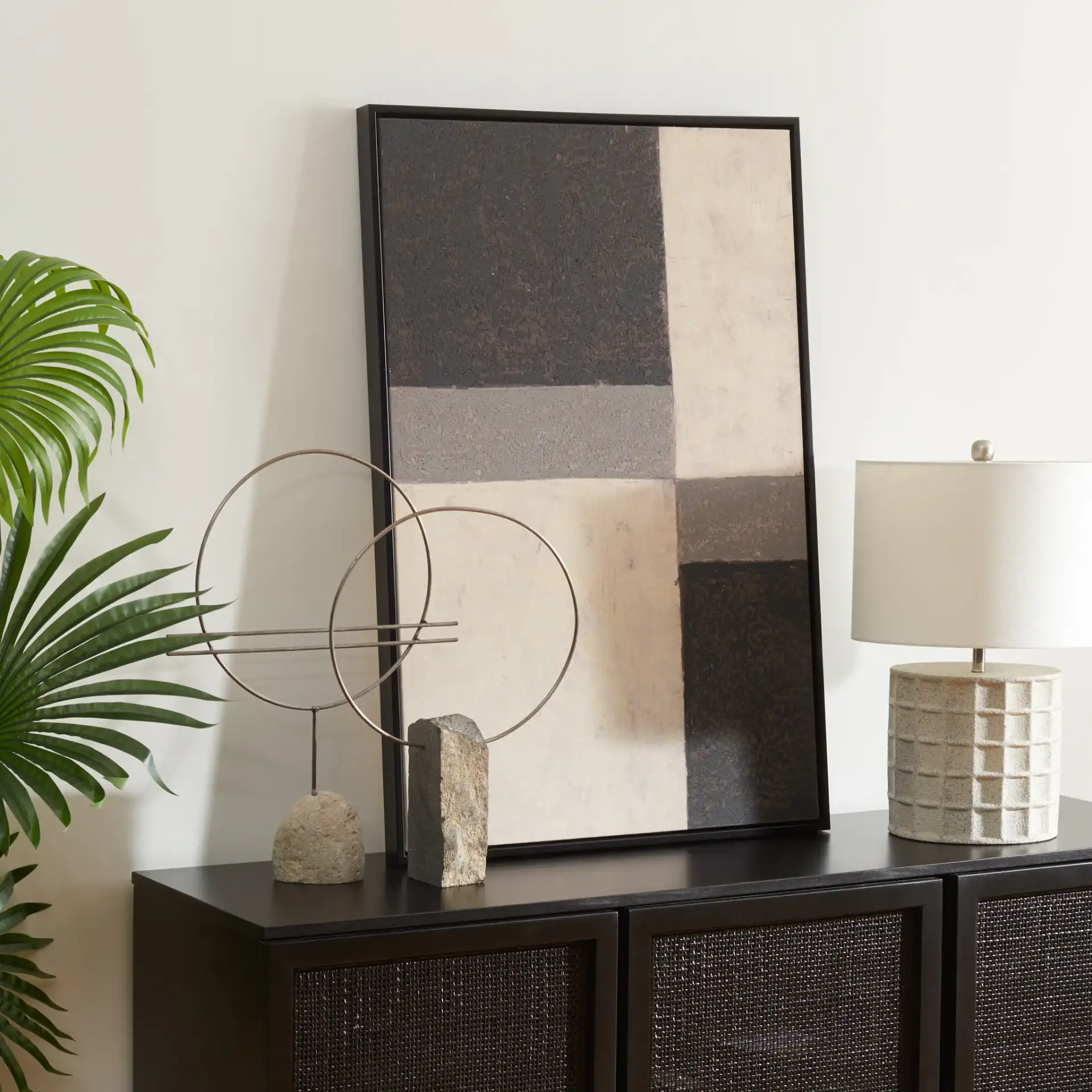 Check Mate Wall Art in Multicolor in a styled room