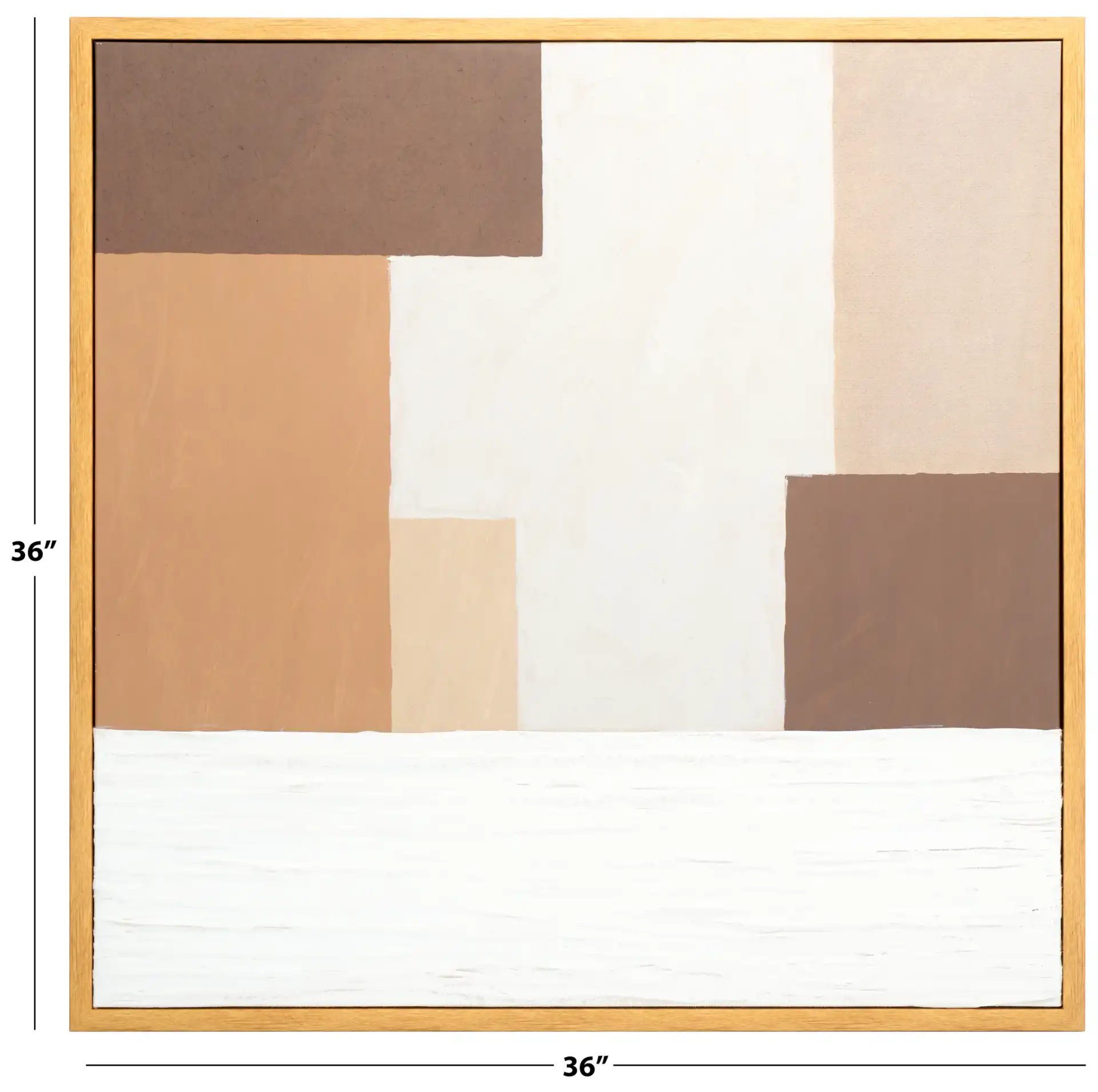 Neutral Location Art in Brown / Off-White, detail view