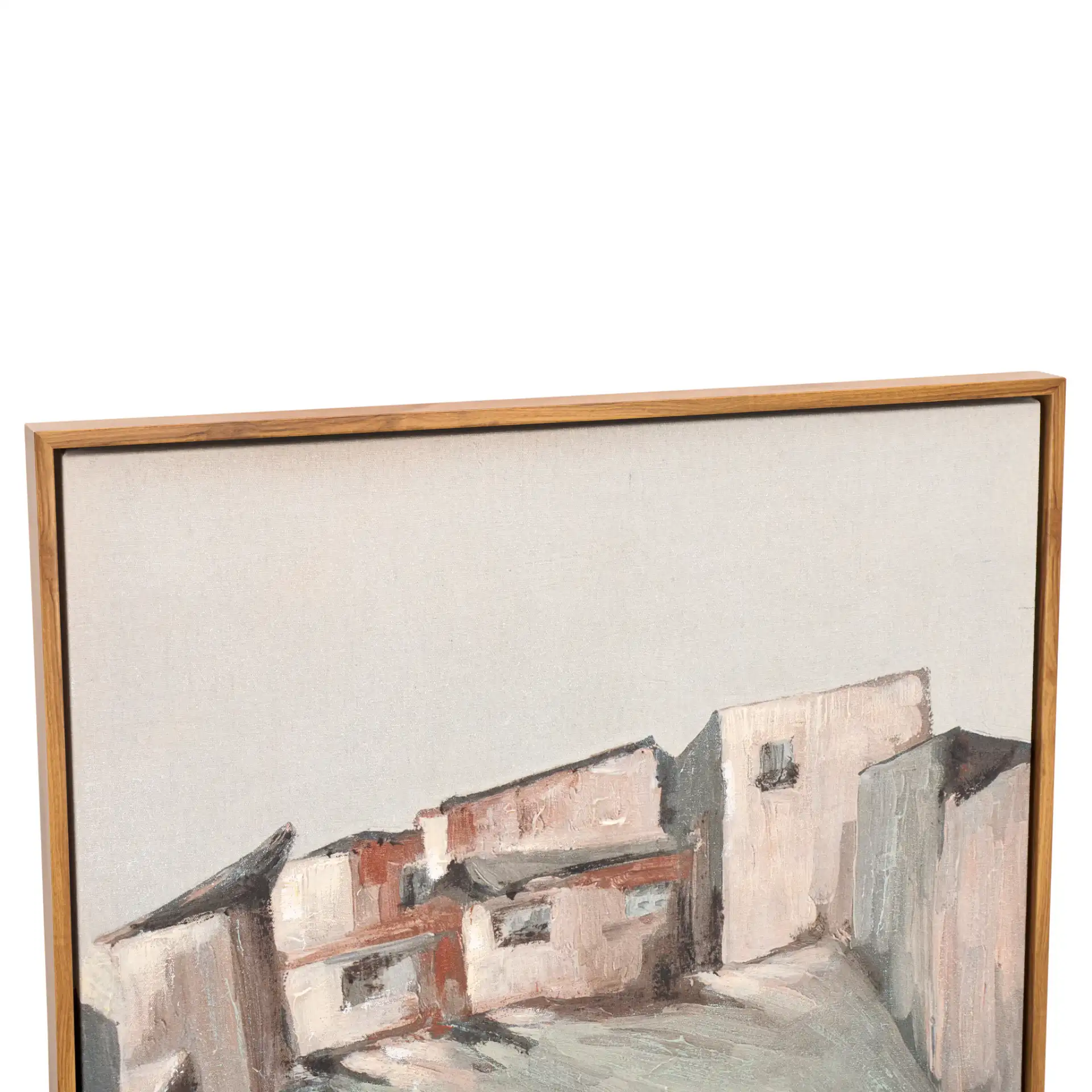 Avlaki Art in Blue / Brown in a styled room
