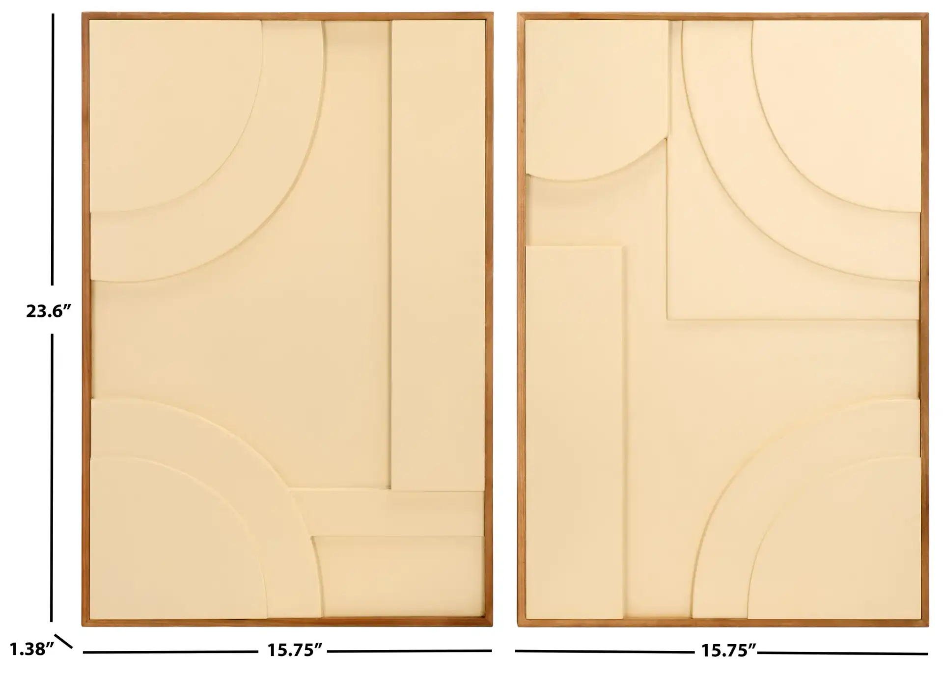 Modern Geometry (Set Of 2) in Natural / Ivory, detail view