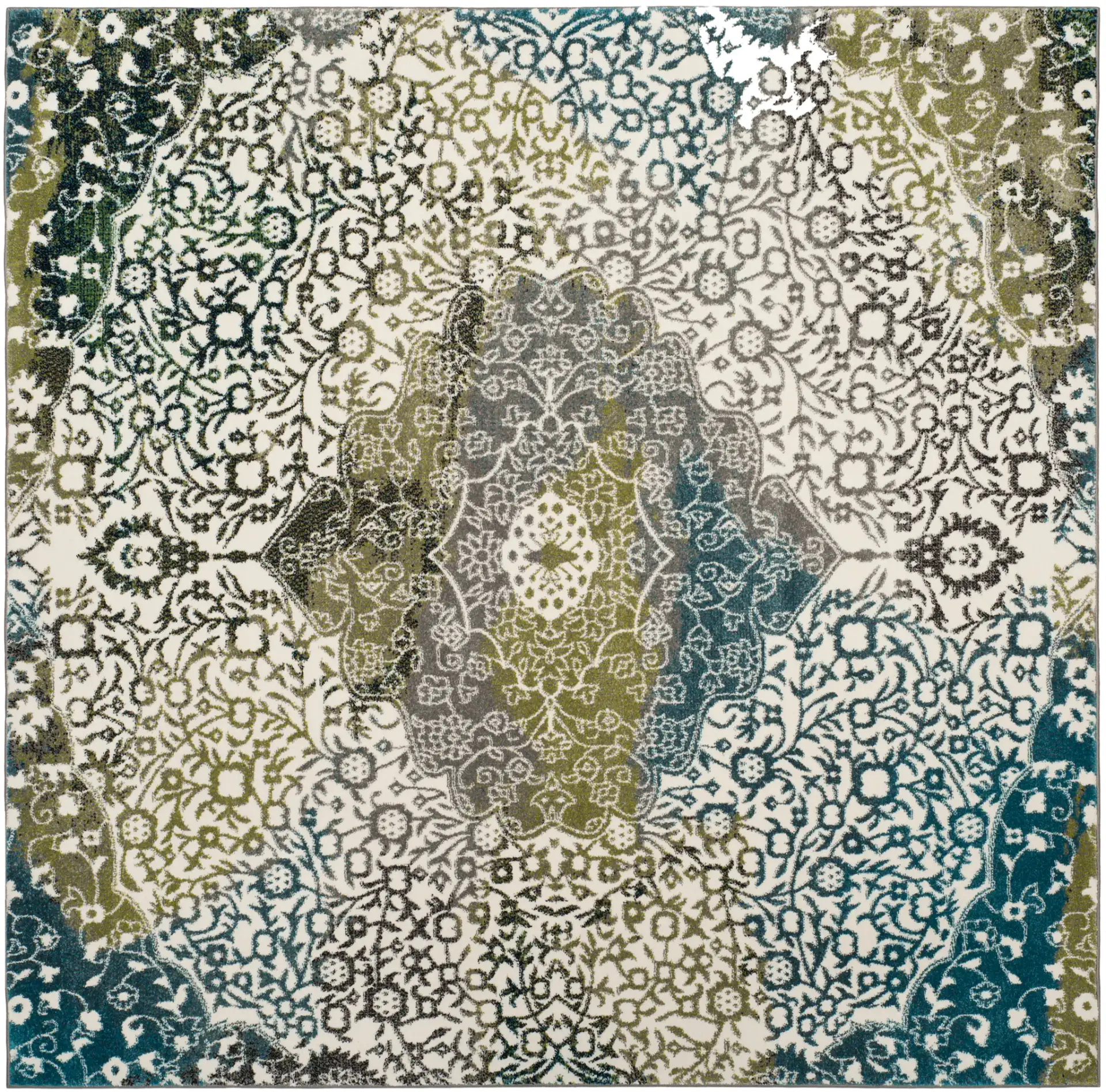 Ivory / Peacock Blue