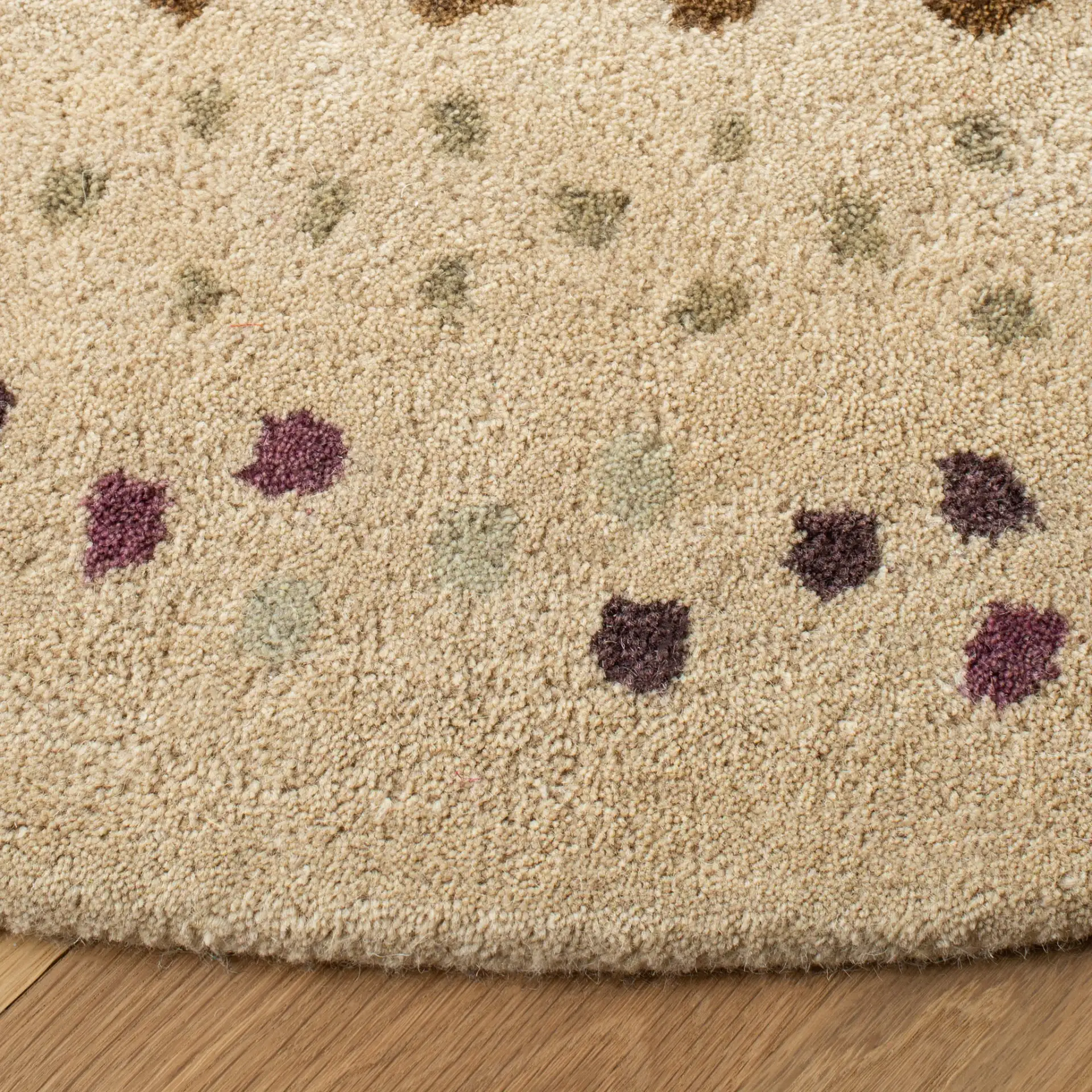 Wyndham Patterned Stripe Hand-Tufted Wool Rug in Ivory / Multicolor in a styled room