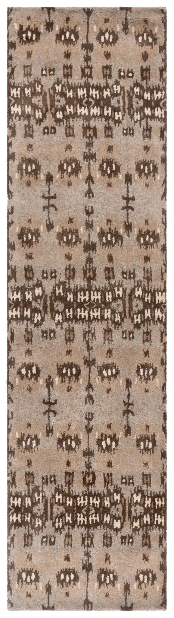 Wyndham Banded Ikat Hand-Tufted Wool Rug in Natural / Multicolor