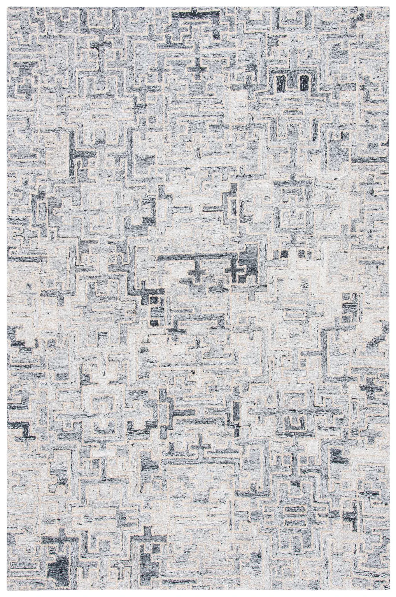 Abstract Maze Hand-Tufted Rug