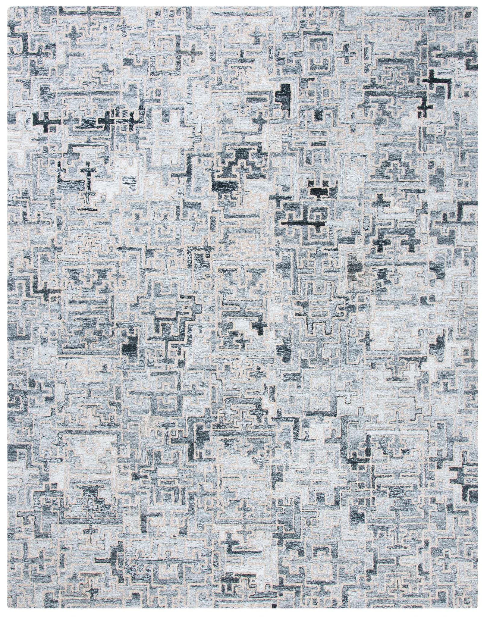 Abstract Maze Hand-Tufted Rug
