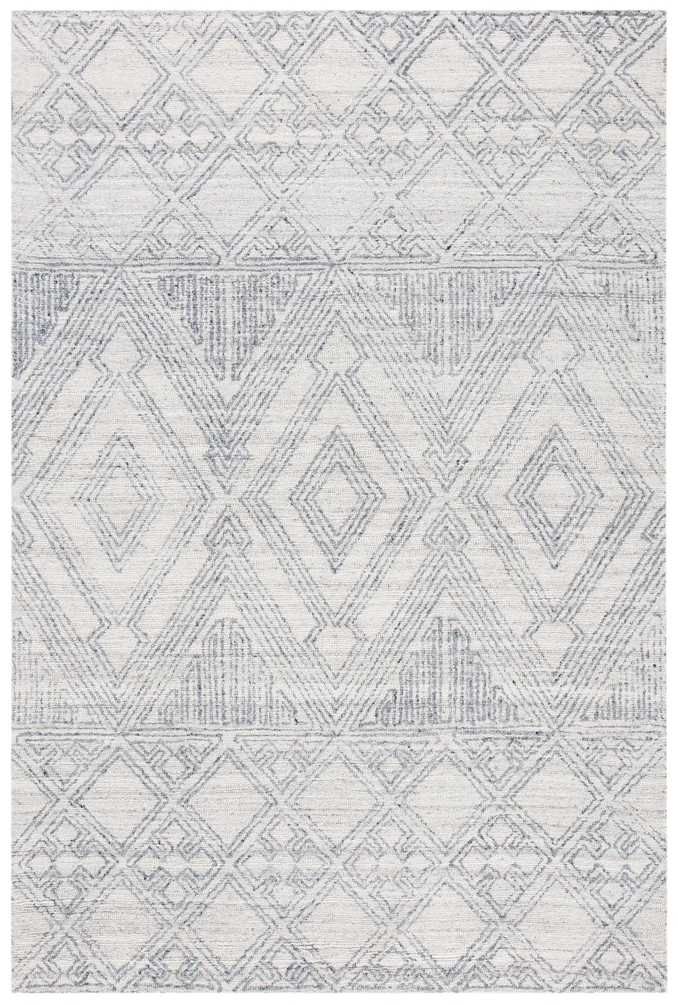 Abstract Bohemian Geometric Hand-Tufted Rug