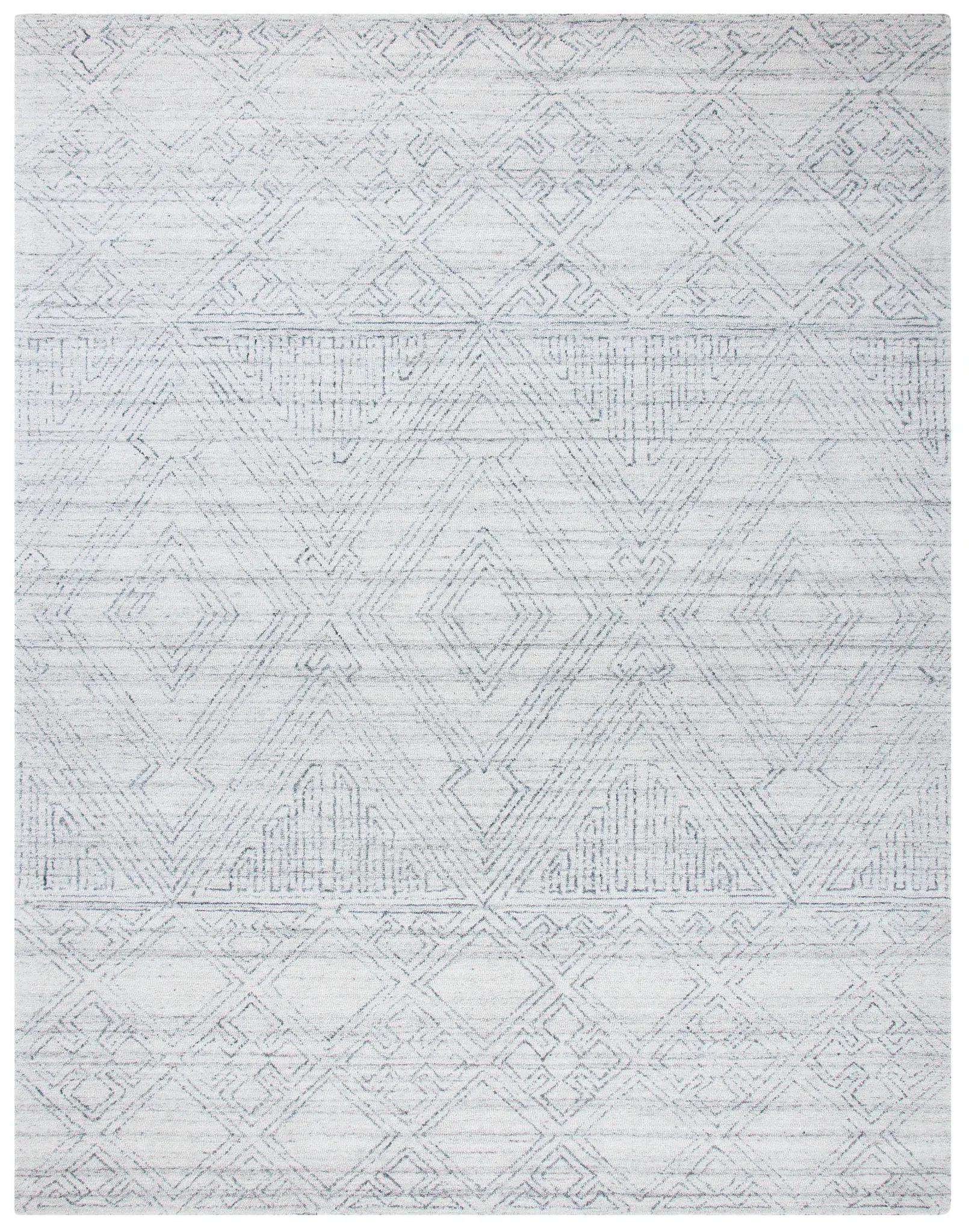 Abstract Bohemian Geometric Hand-Tufted Rug