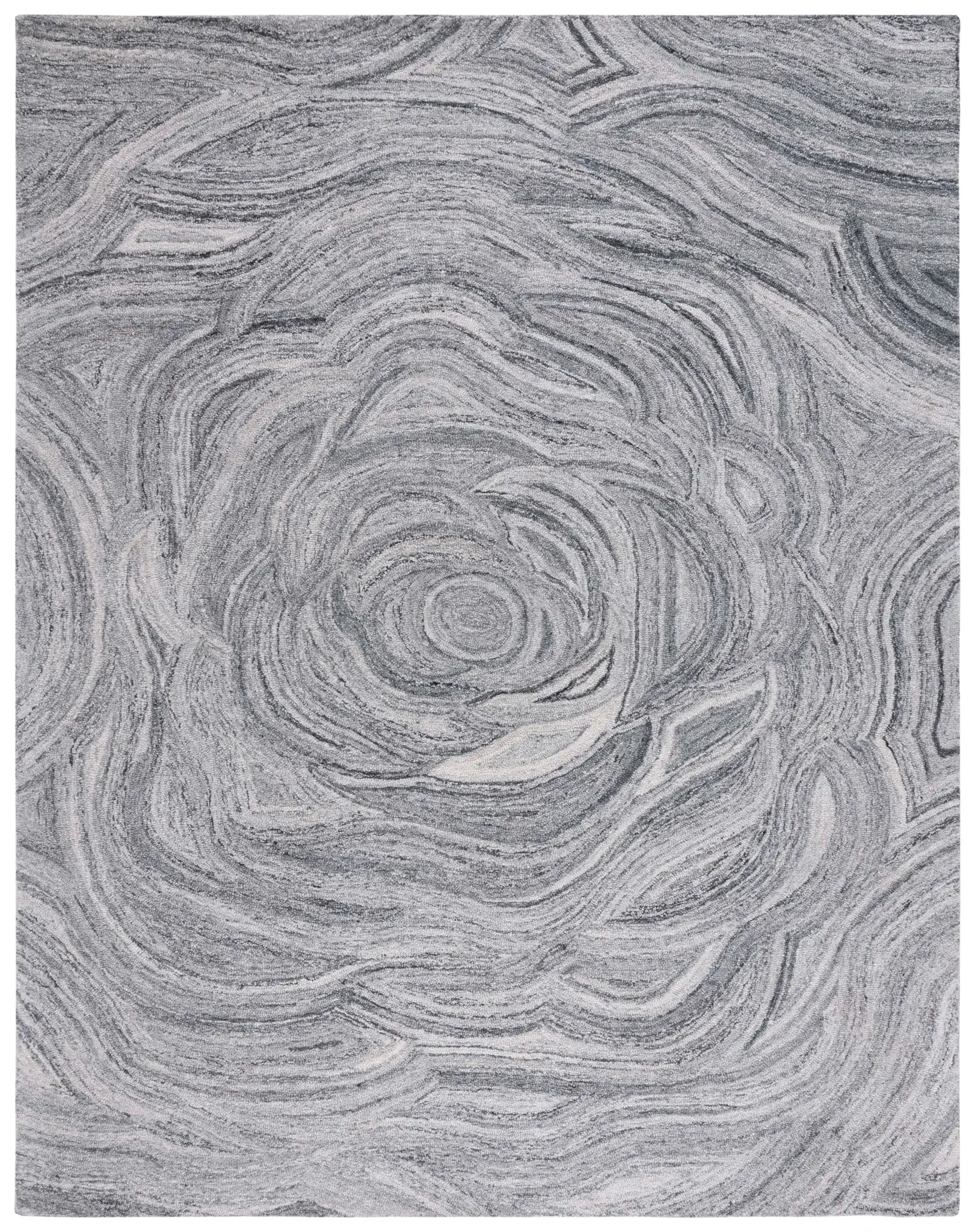 Abstract Concentric Waves Hand-Tufted Rug