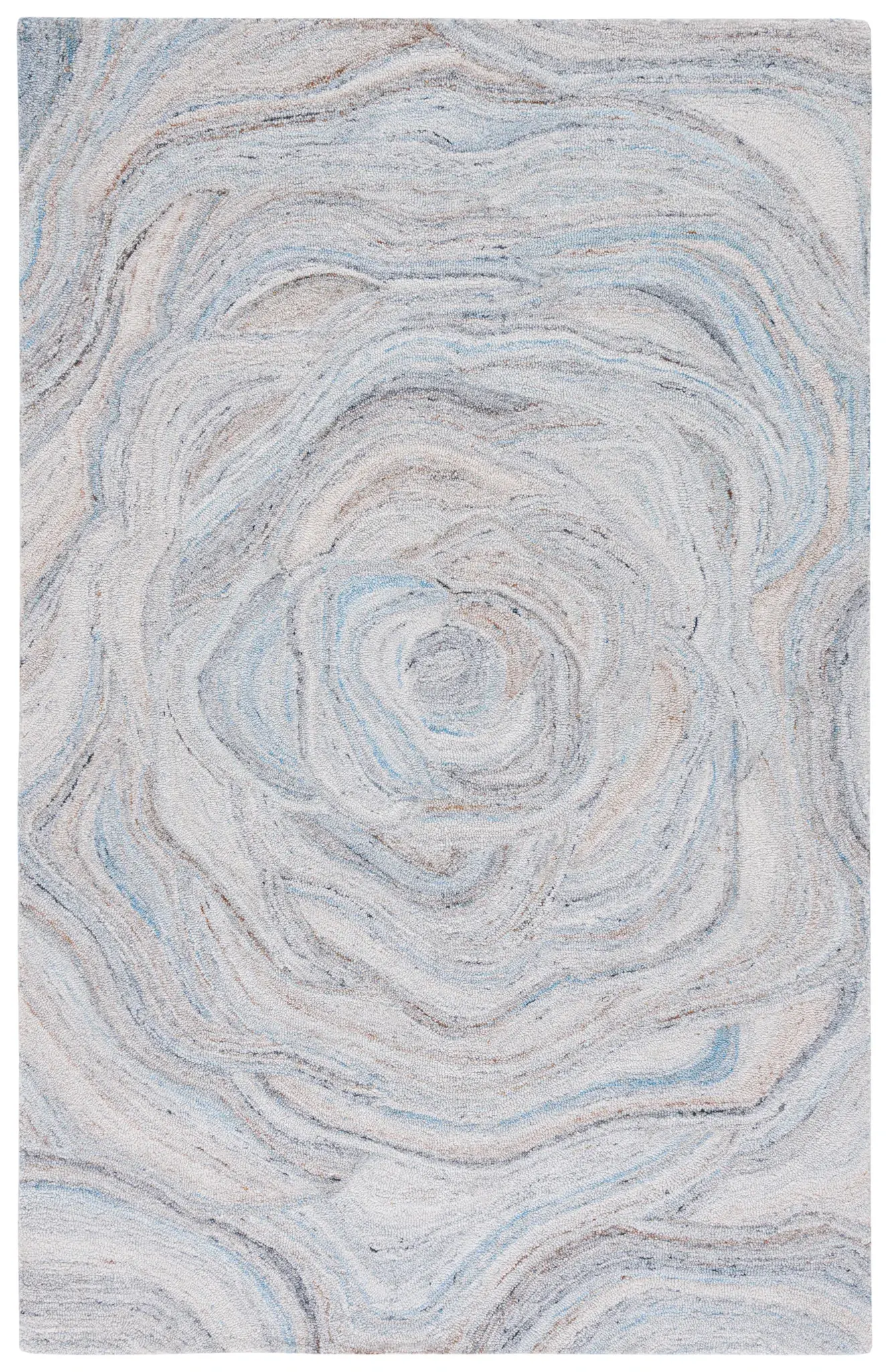 Abstract Concentric Waves Hand-Tufted Rug