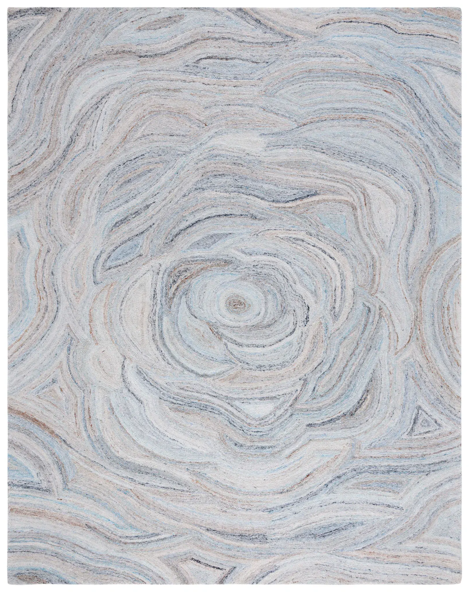 Abstract Concentric Waves Hand-Tufted Rug