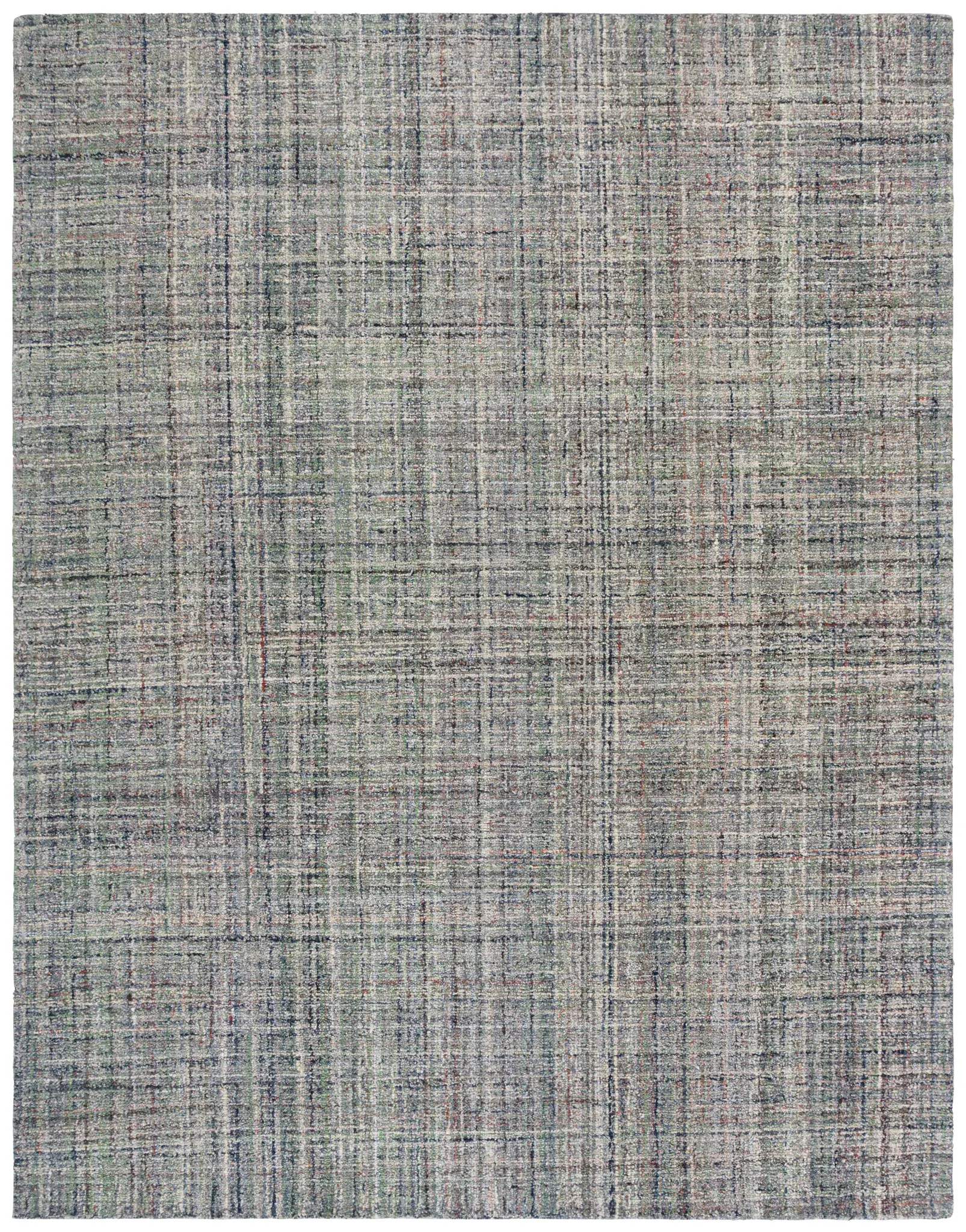 Abstract Modern Crosshatch Hand-Tufted Rug