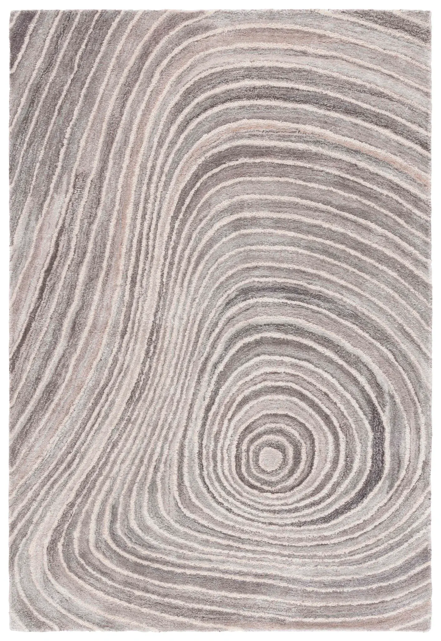 Abstract Concentric Swirl Hand-Tufted Rug