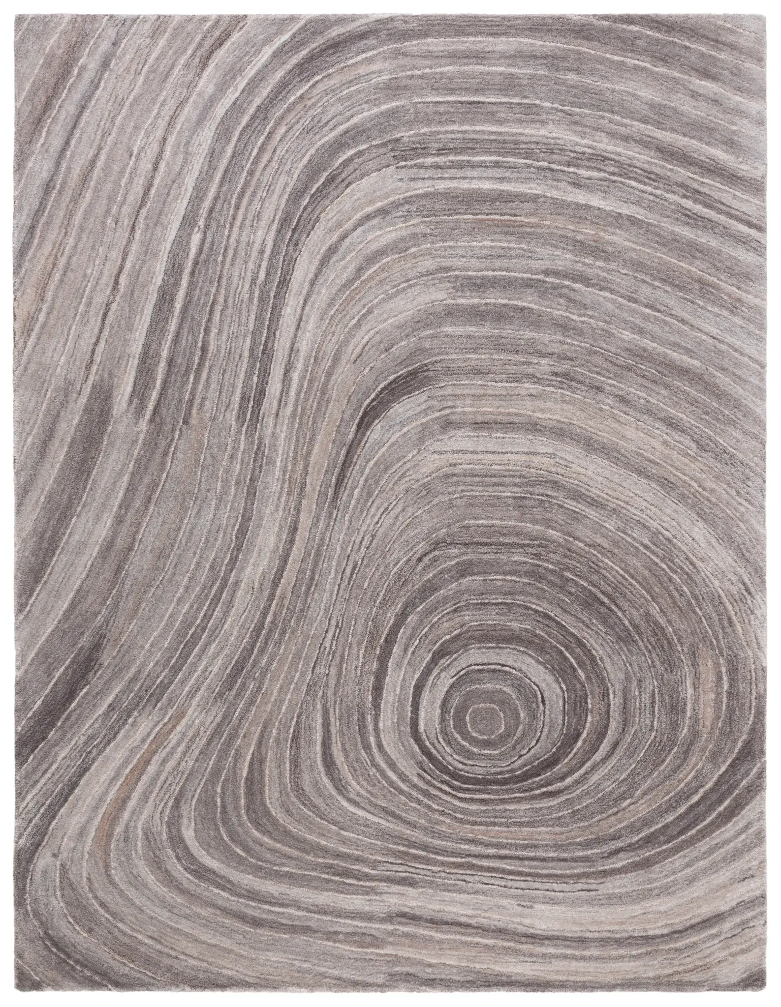 Abstract Concentric Swirl Hand-Tufted Rug