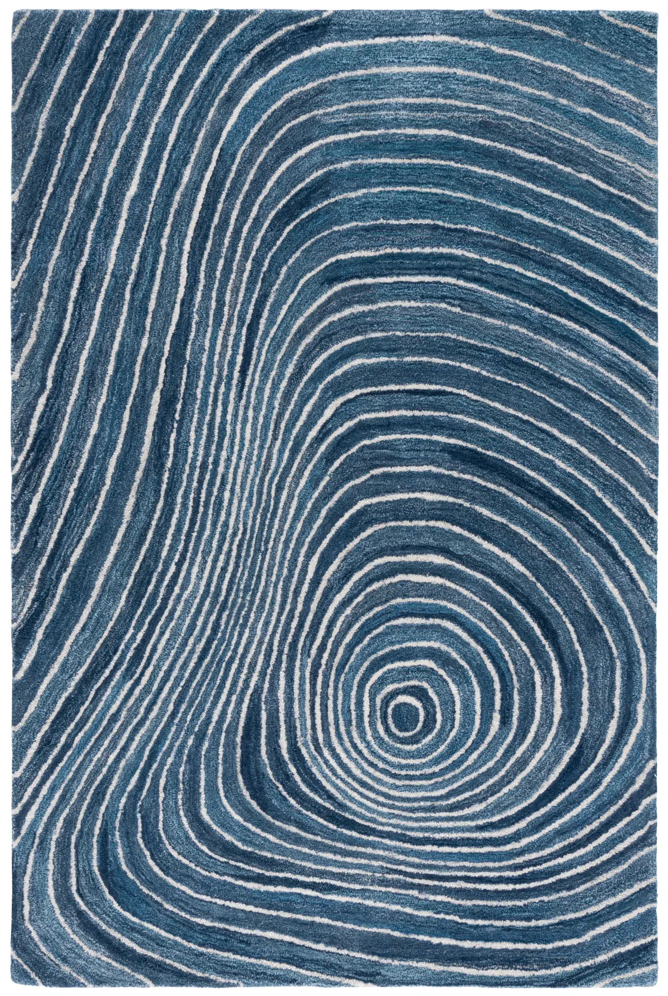Abstract Topographic Waves Hand-Tufted Rug