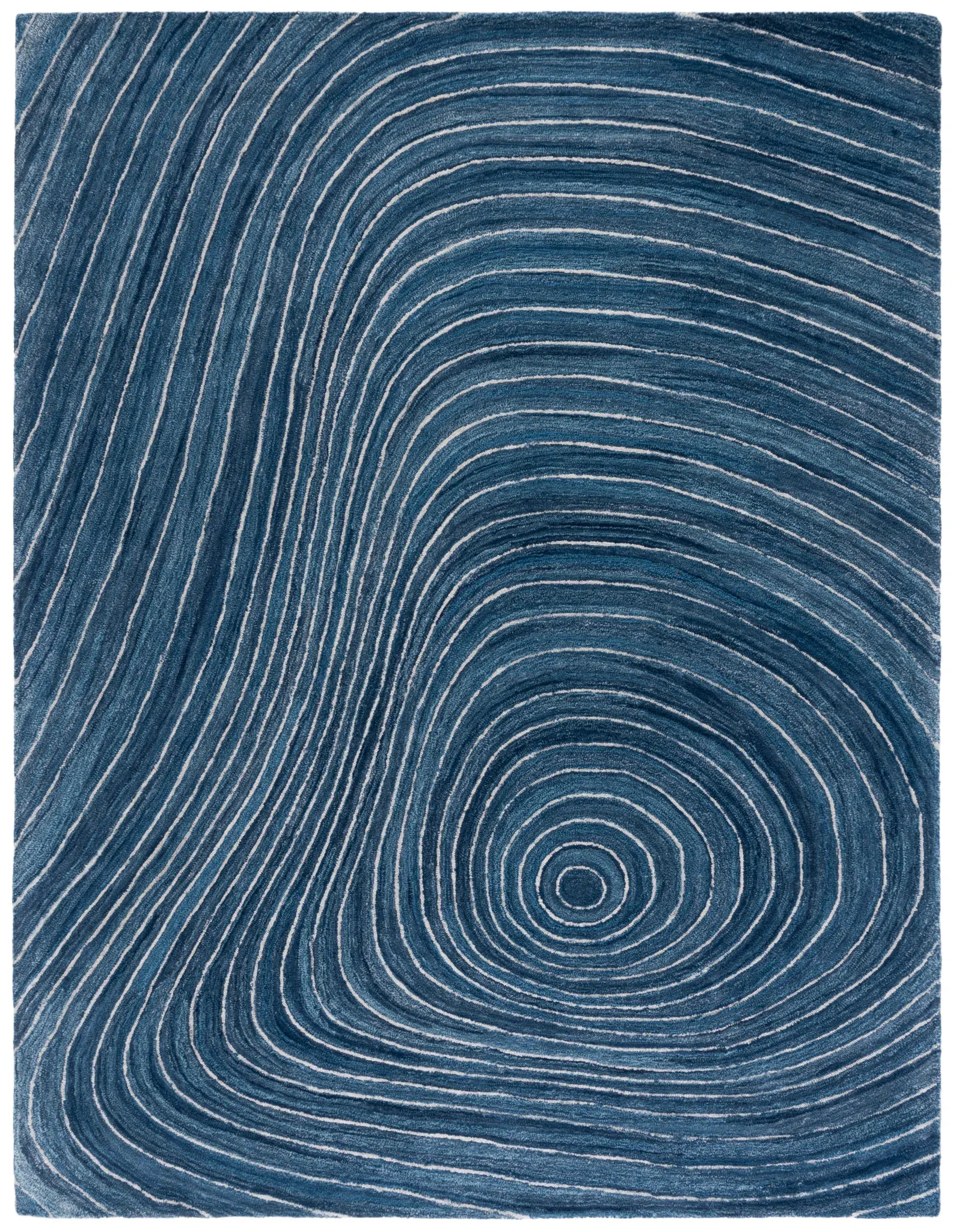 Abstract Topographic Waves Hand-Tufted Rug