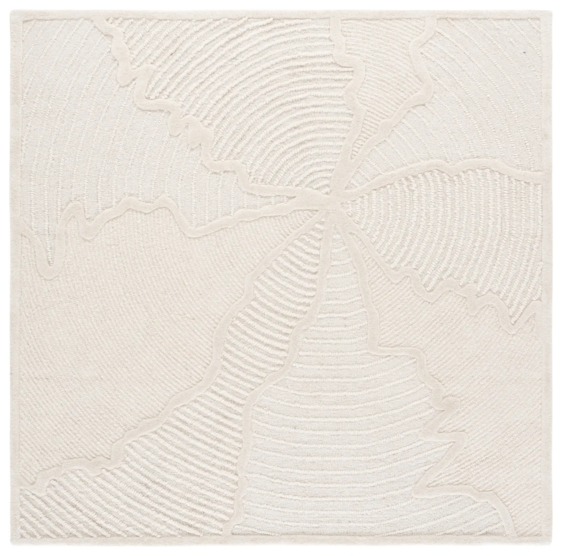 Abstract Ripple Hand-Tufted Wool Rug