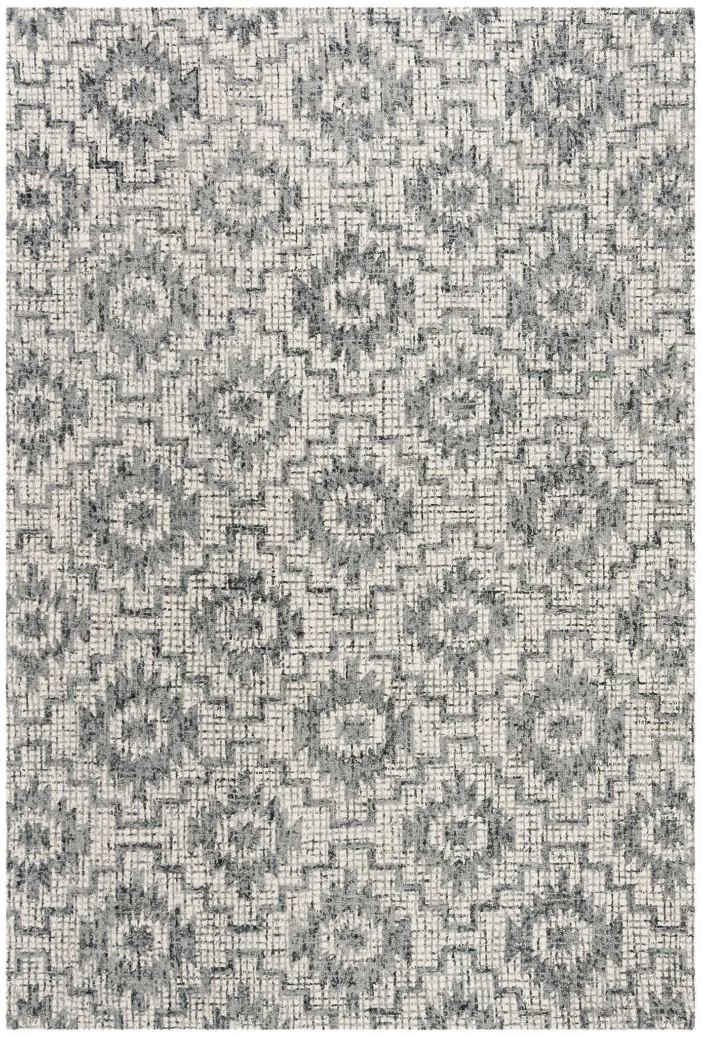 Abstract Allover Tribal Hand-Tufted Wool Rug