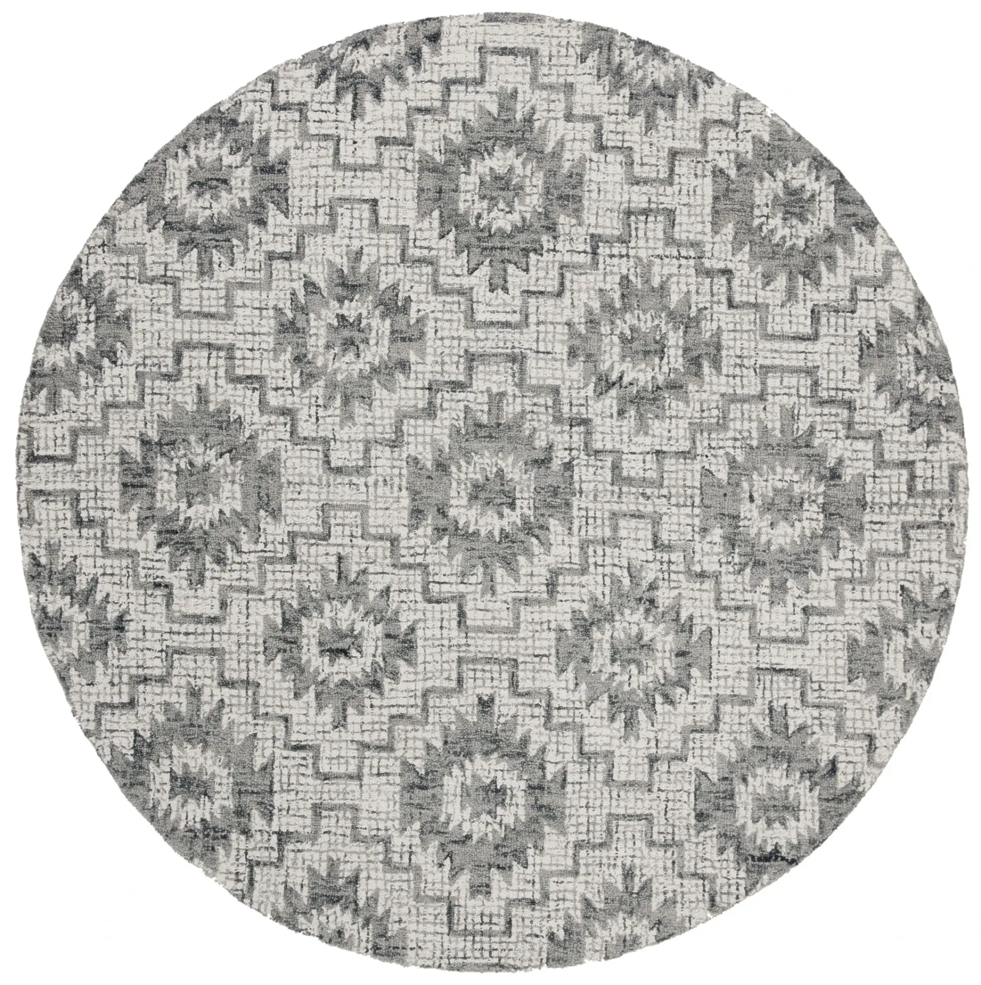 Abstract Allover Tribal Hand-Tufted Wool Rug