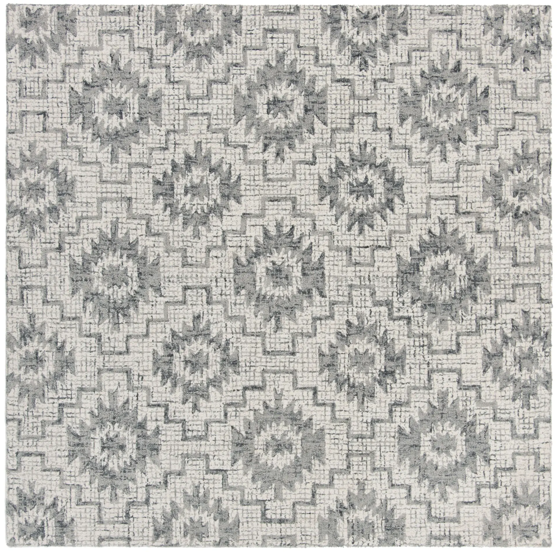 Abstract Allover Tribal Hand-Tufted Wool Rug