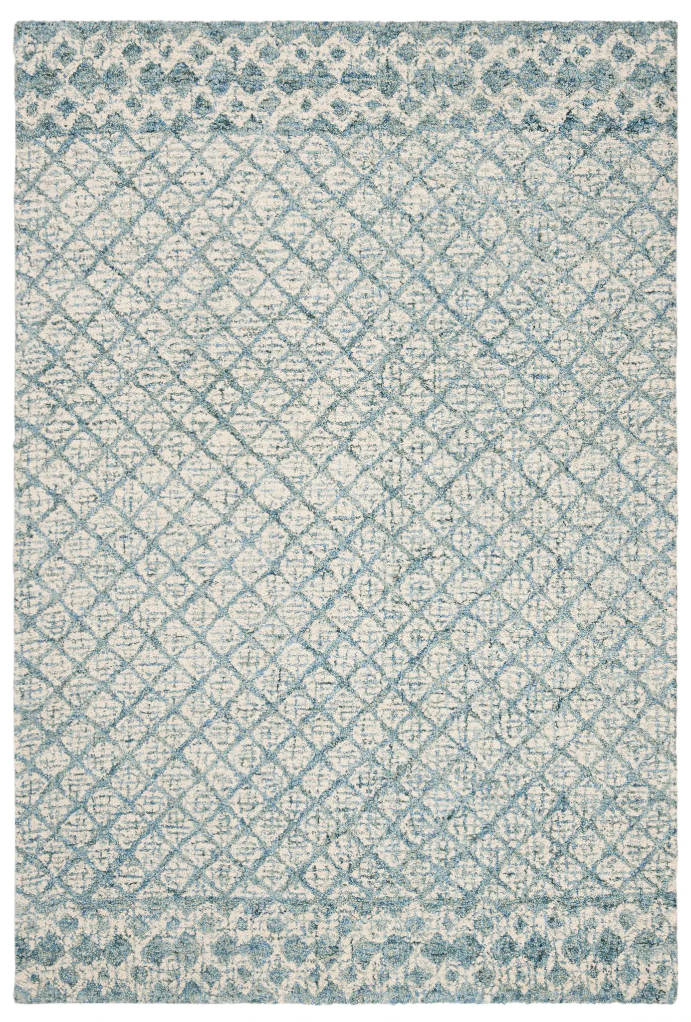 Abstract Lattice Diamond Hand-Tufted Wool Rug