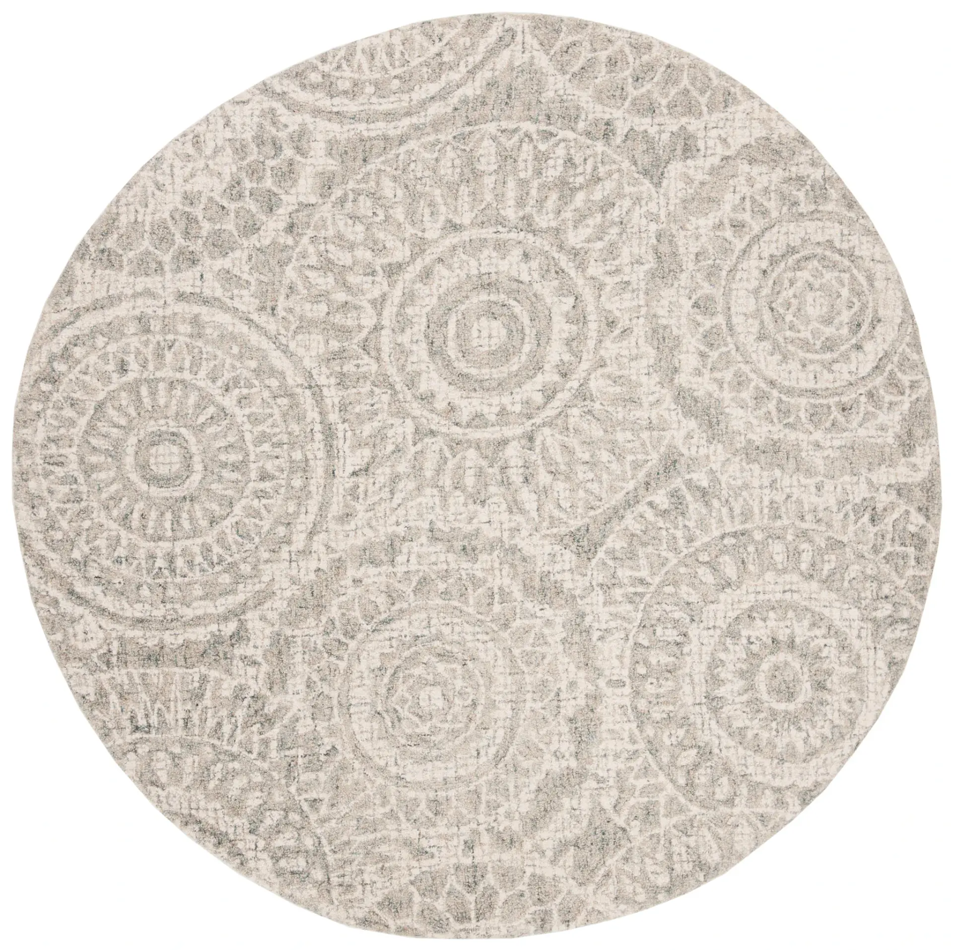 Abstract Bohemian Mandala Hand-Tufted Wool Rug