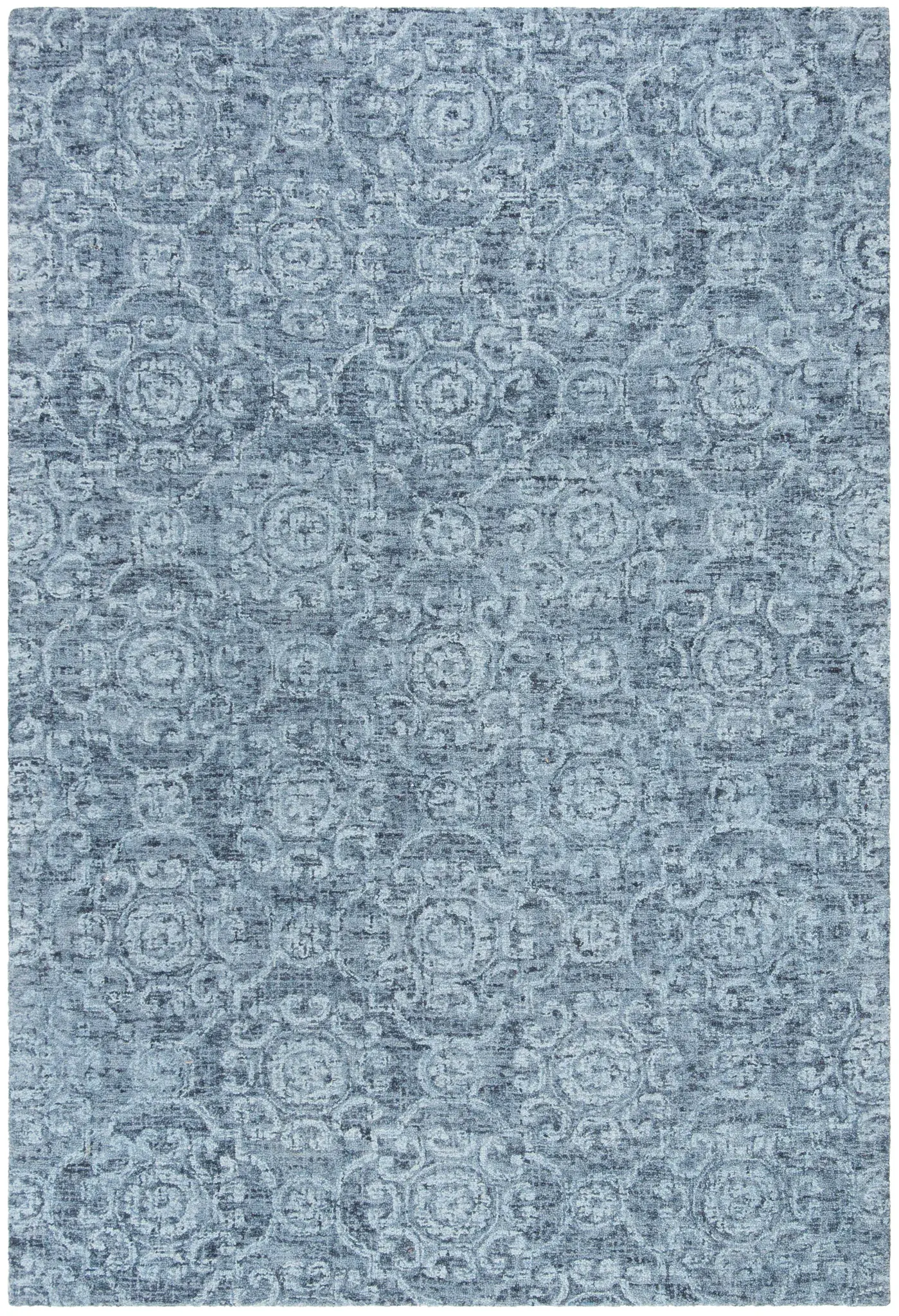 Abstract Transitional Allover Rosette Hand-Tufted Wool Rug
