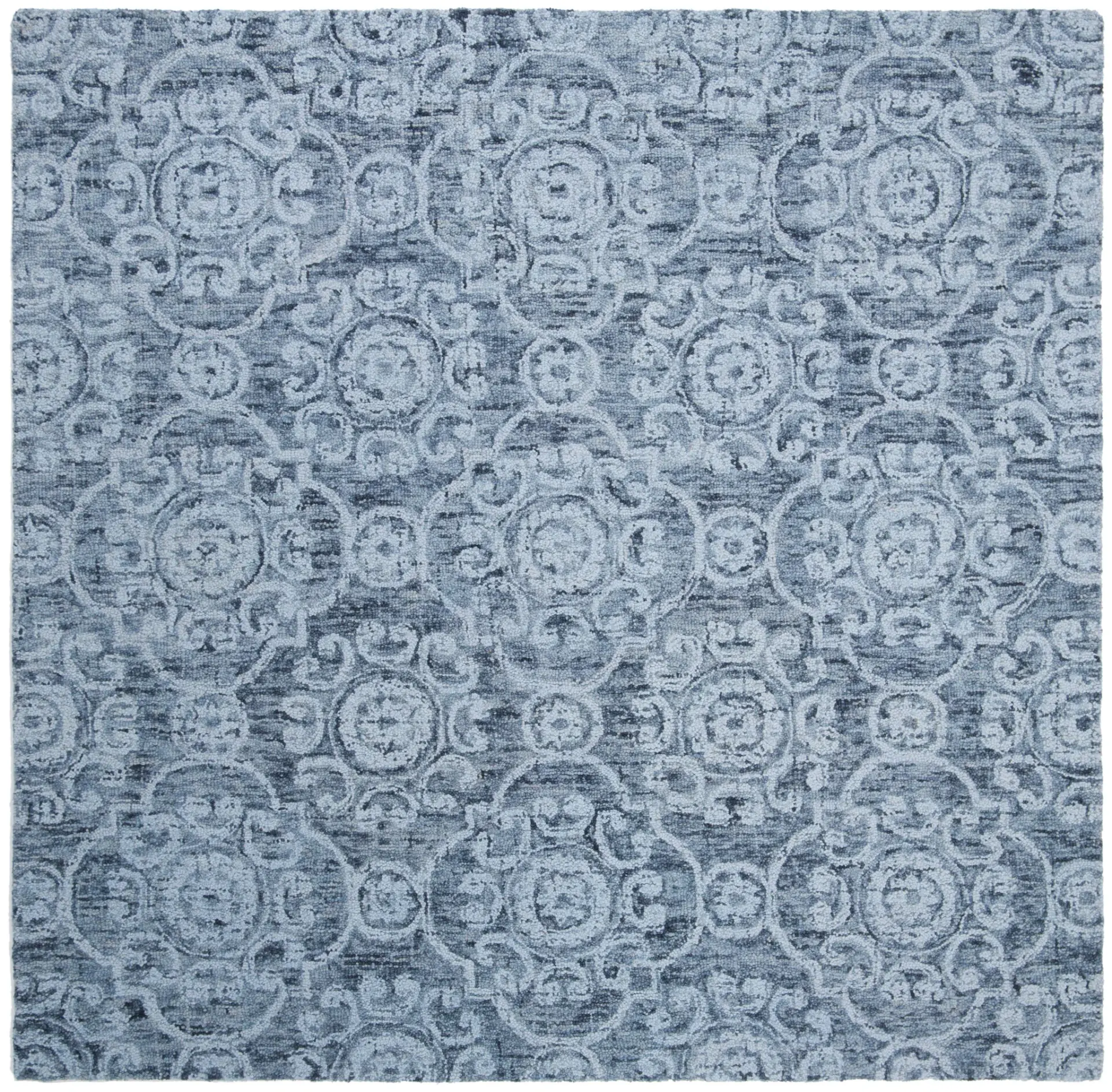 Abstract Transitional Allover Rosette Hand-Tufted Wool Rug