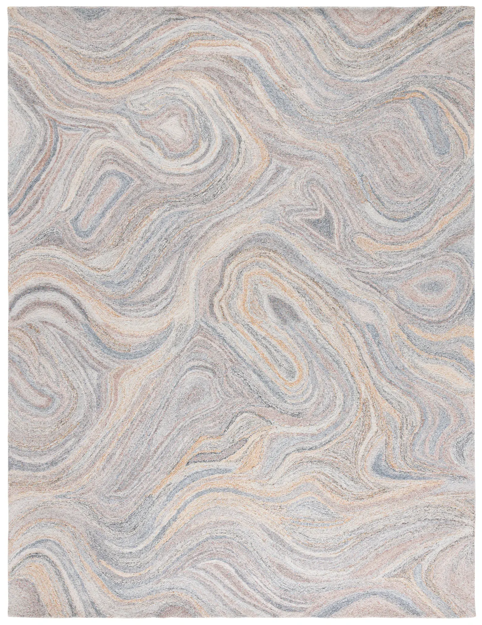 Abstract Modern Marbled Hand-Tufted Rug