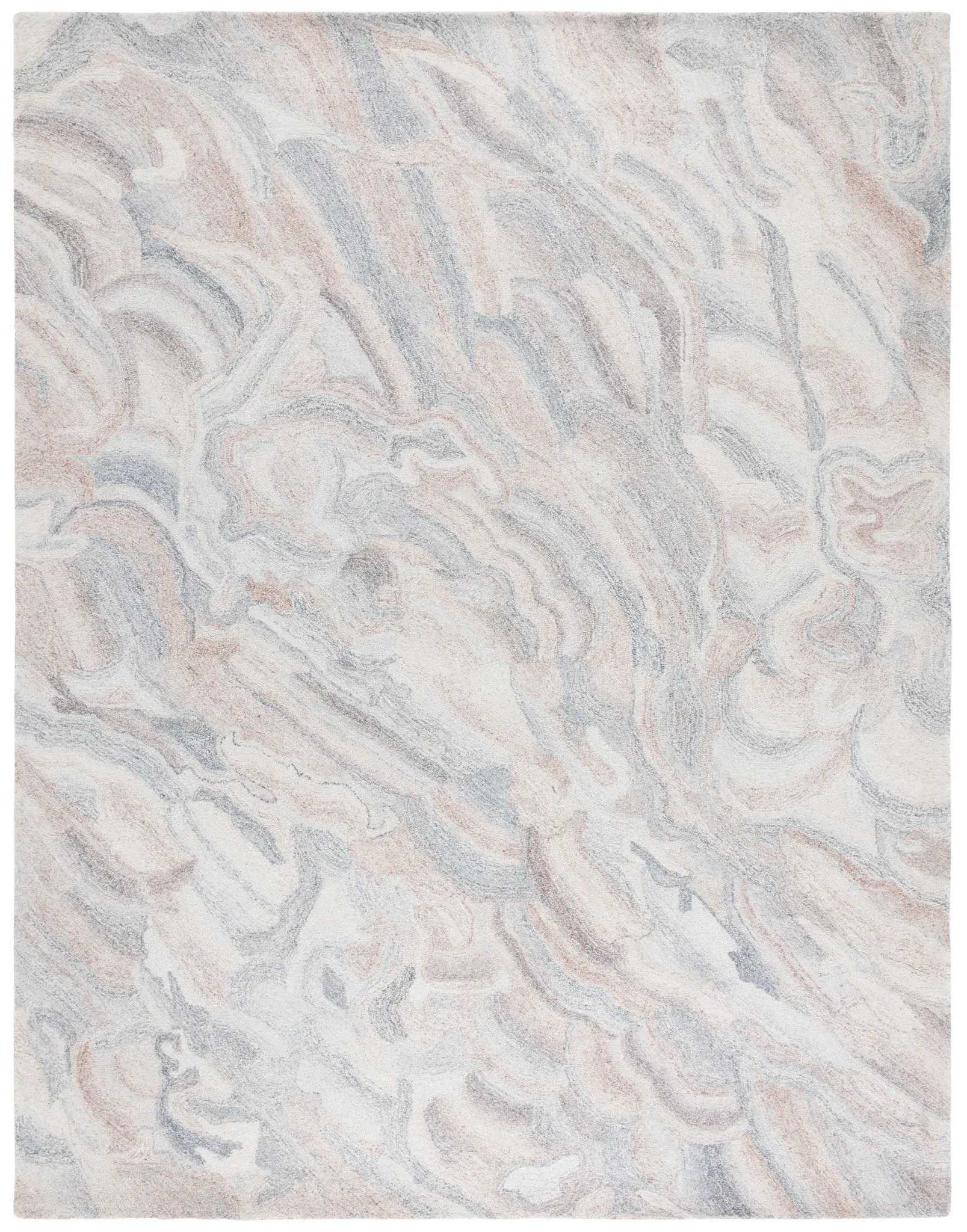 Abstract Marbled Wave Hand-Tufted Rug