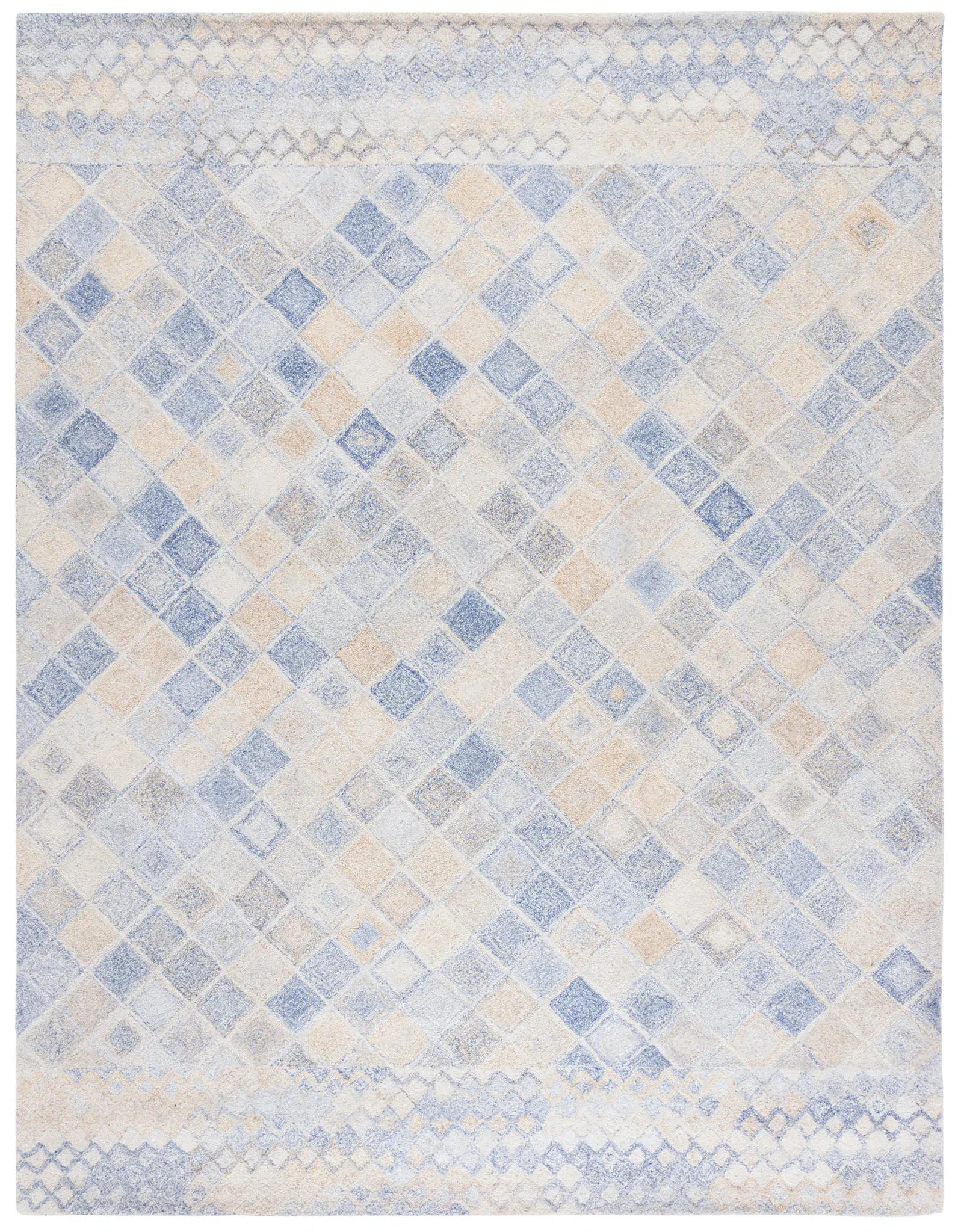 Abstract Modern Diamond Hand-Tufted Rug