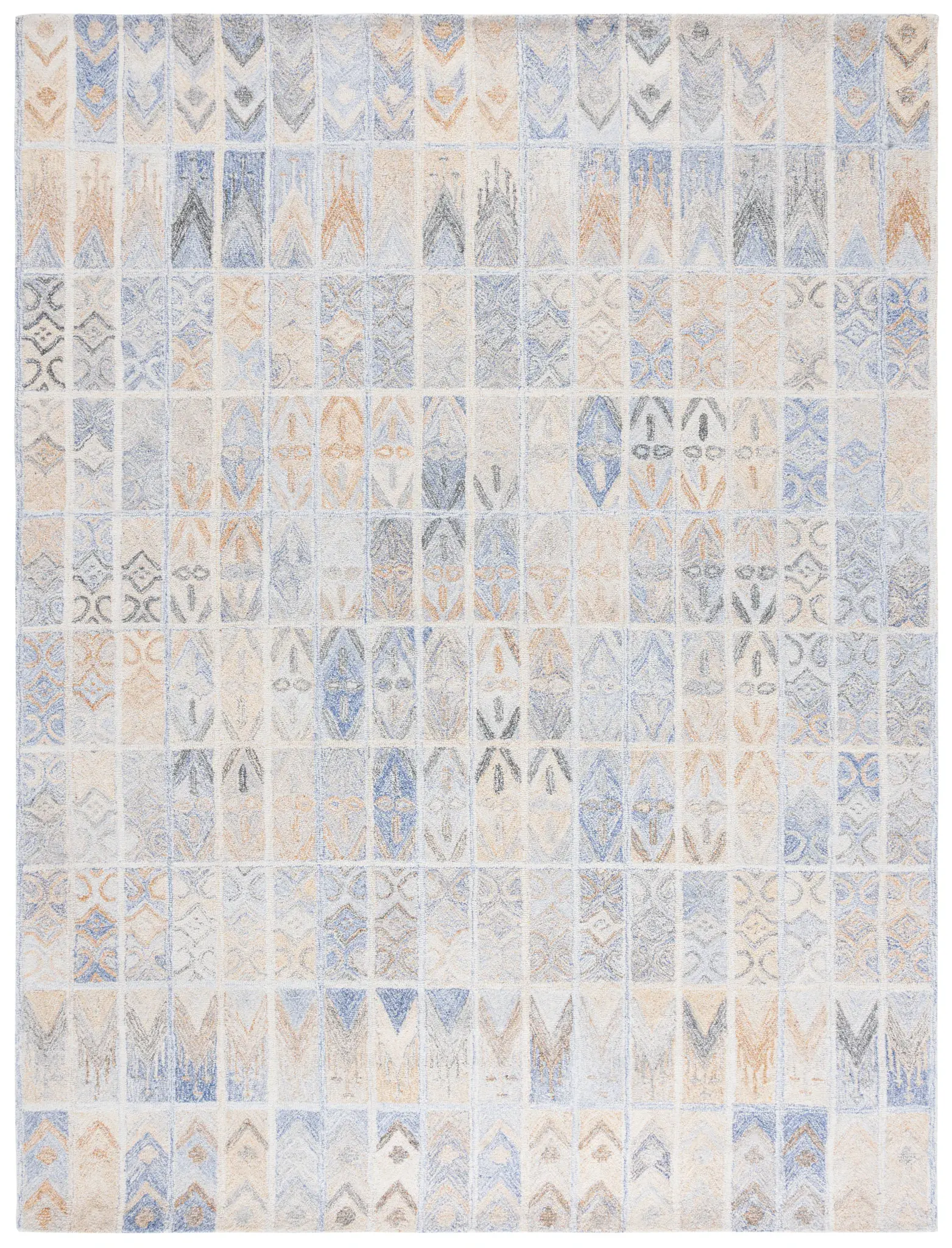Abstract Bohemian Patchwork Hand-Tufted Rug