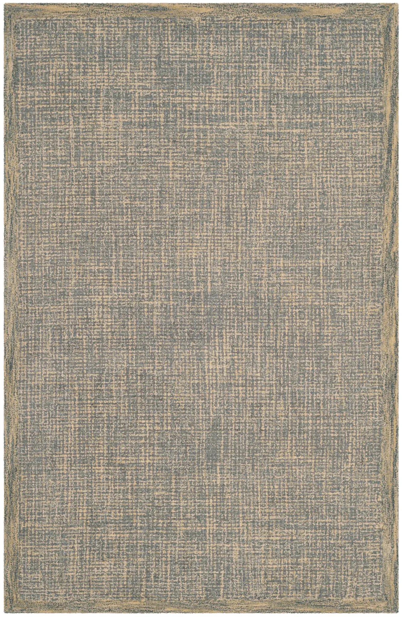 Abstract Coastal Bordered Hand-Tufted Wool Rug