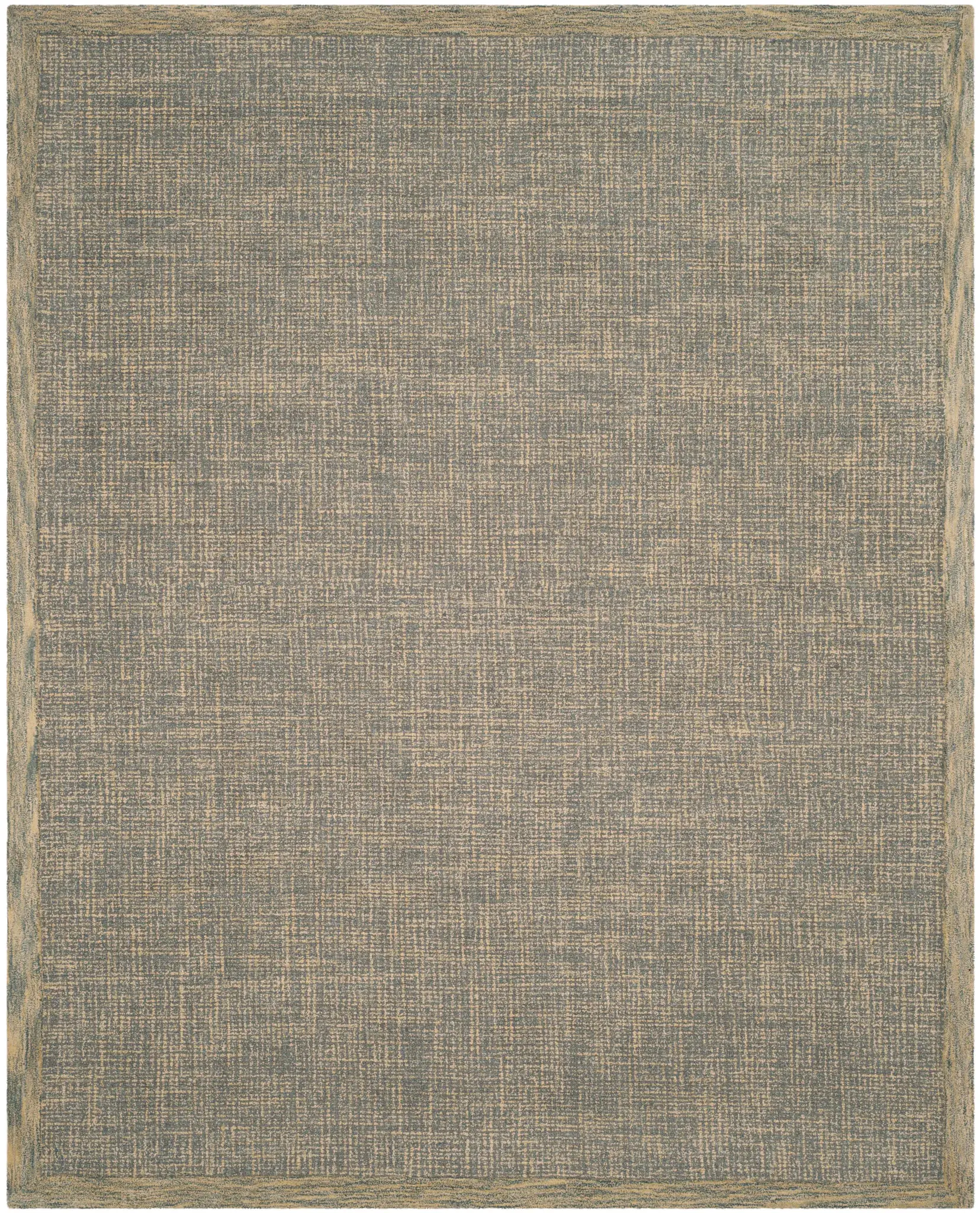 Abstract Coastal Bordered Hand-Tufted Wool Rug