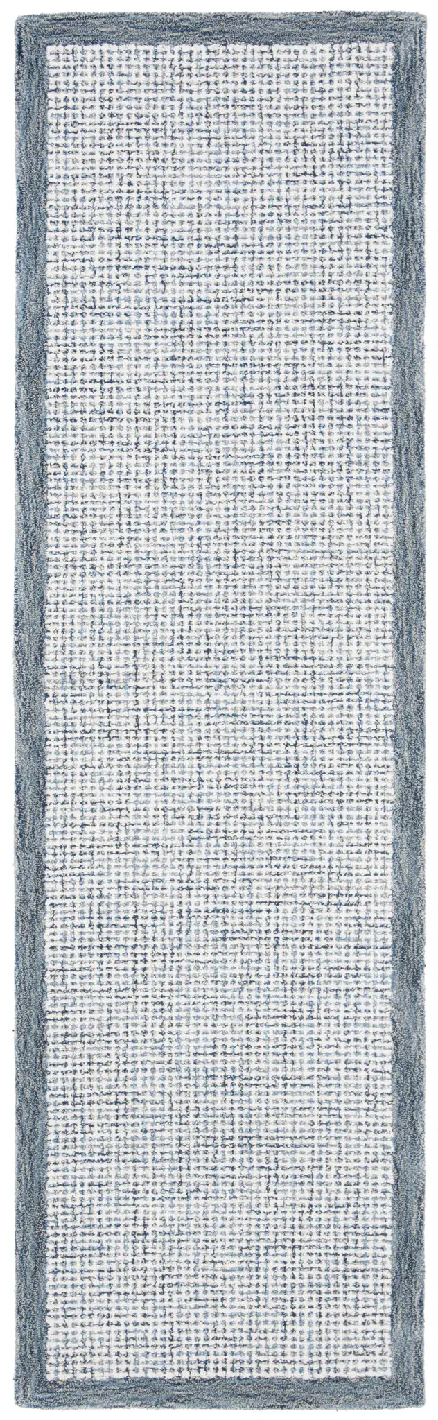 Abstract Coastal Bordered Hand-Tufted Wool Rug