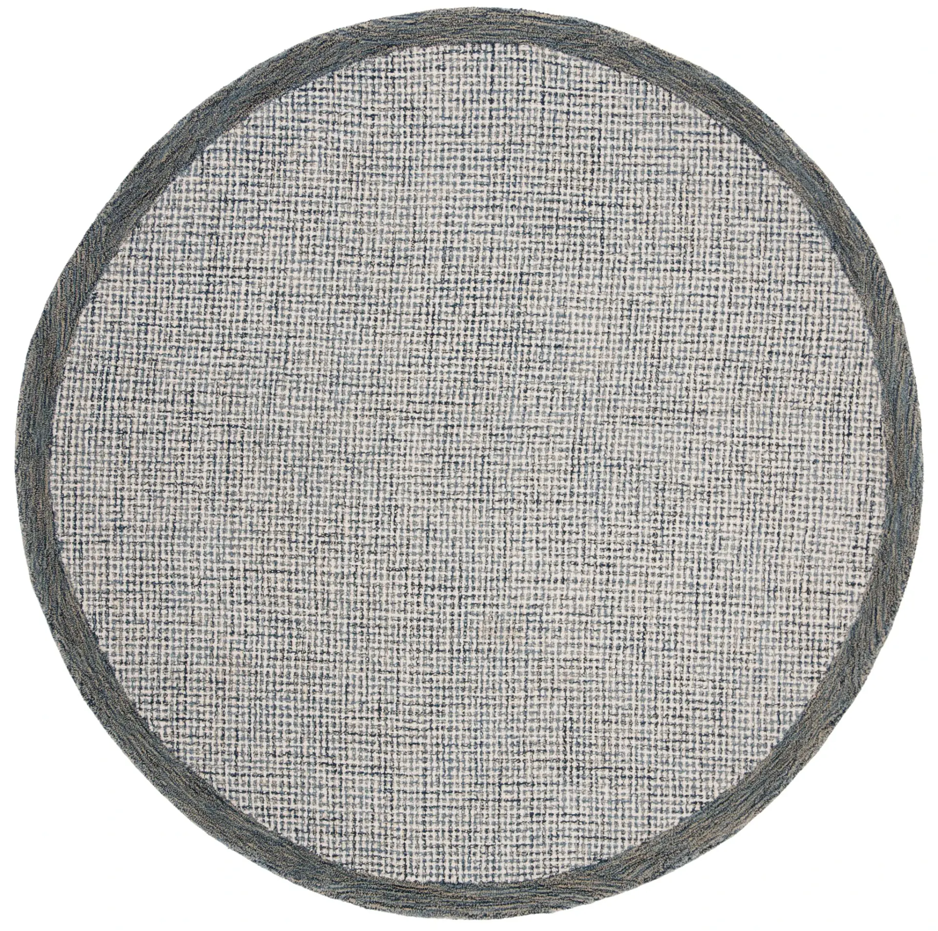 Abstract Coastal Bordered Hand-Tufted Wool Rug