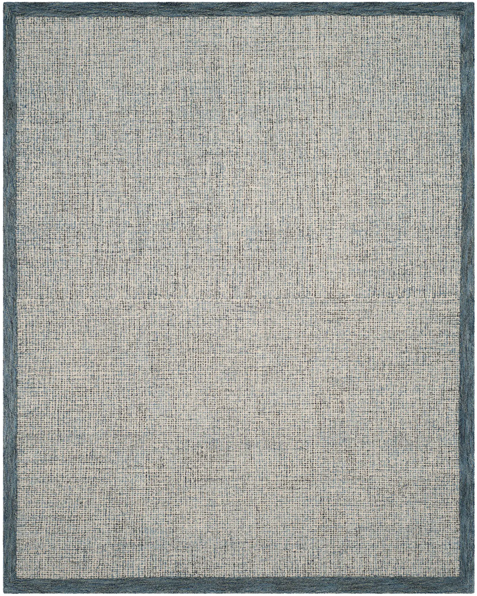 Abstract Coastal Bordered Hand-Tufted Wool Rug