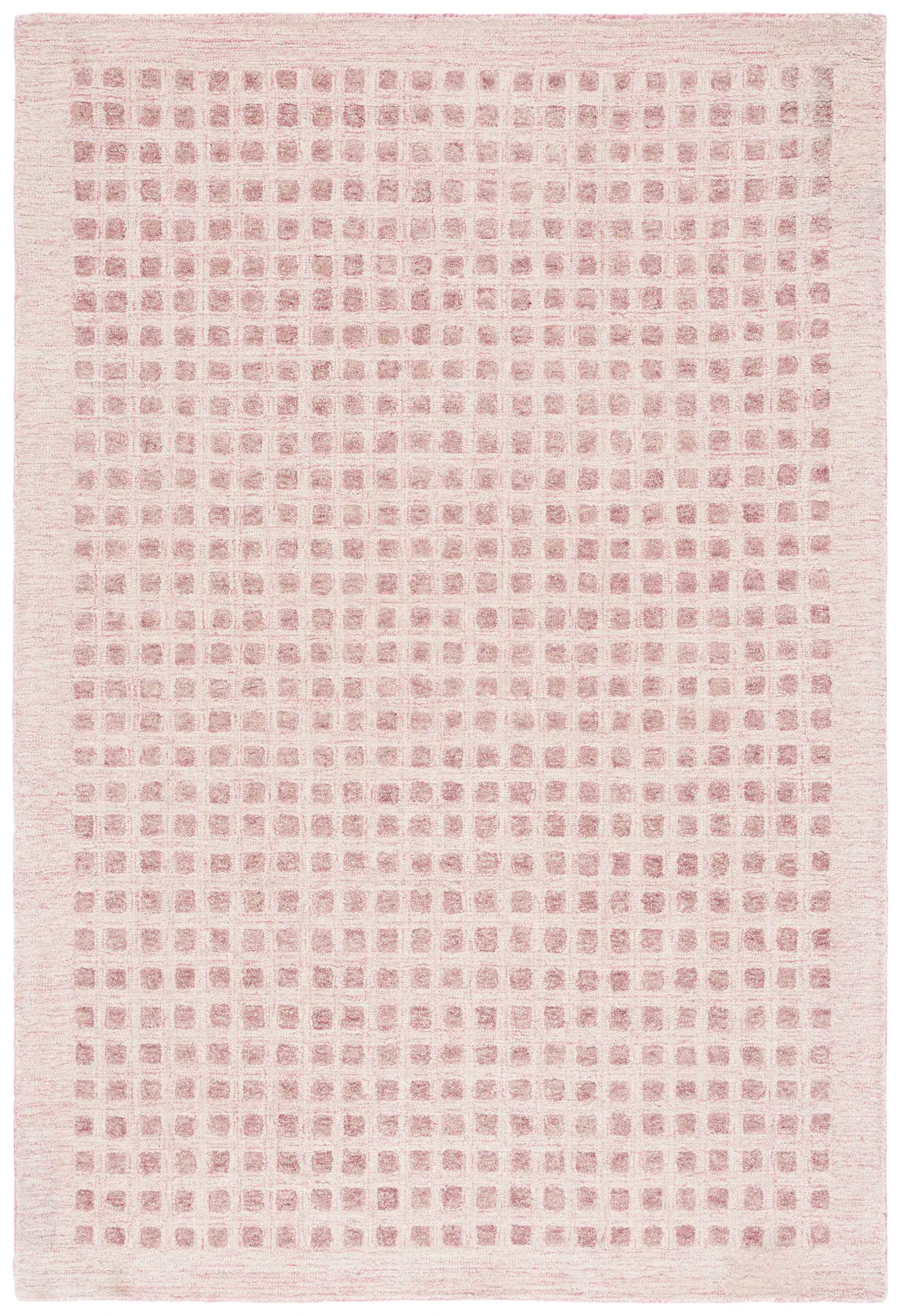 Abstract Bordered Grid Hand-Tufted Rug