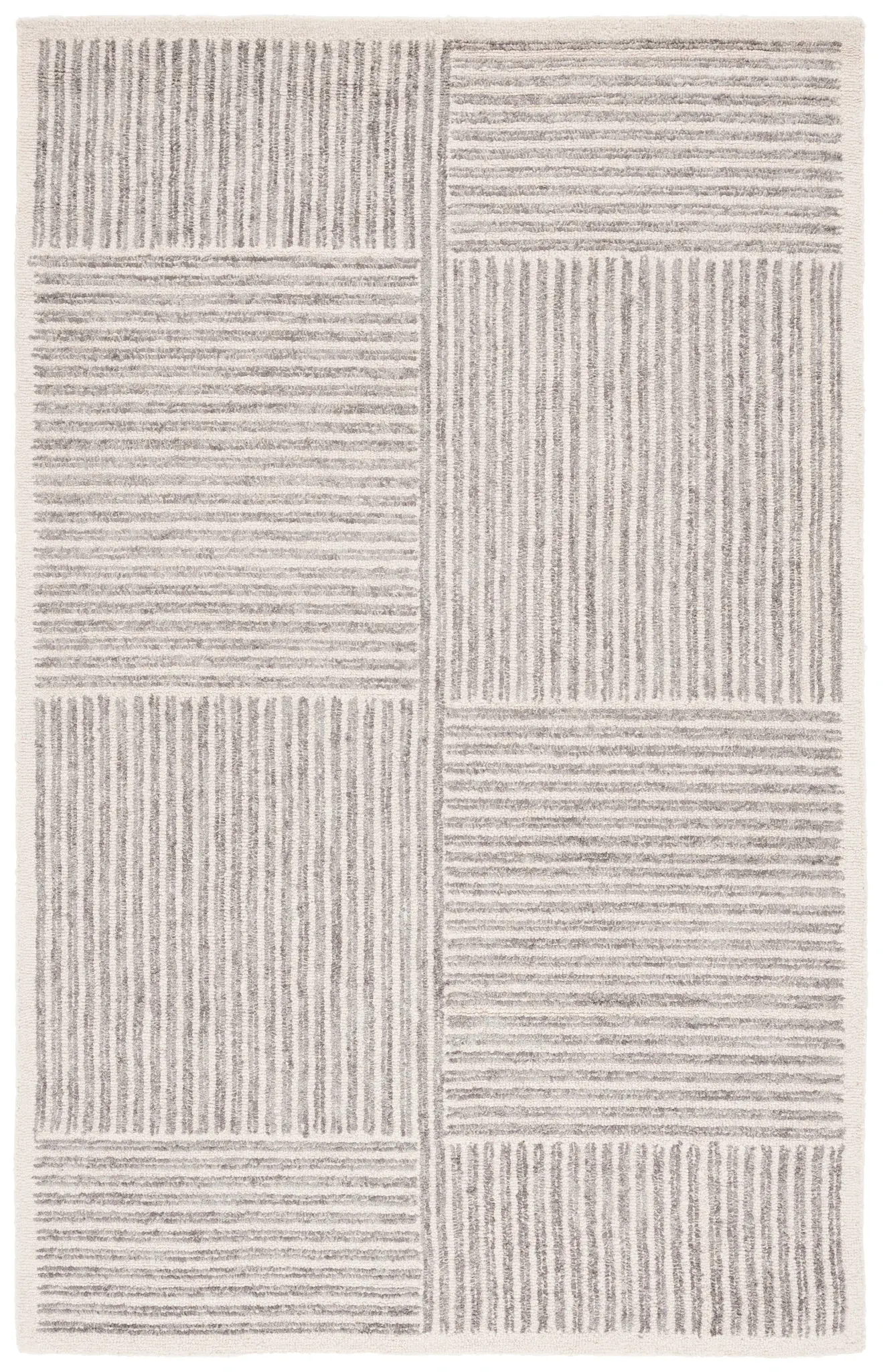 Abstract Block Stripe Hand-Tufted Rug