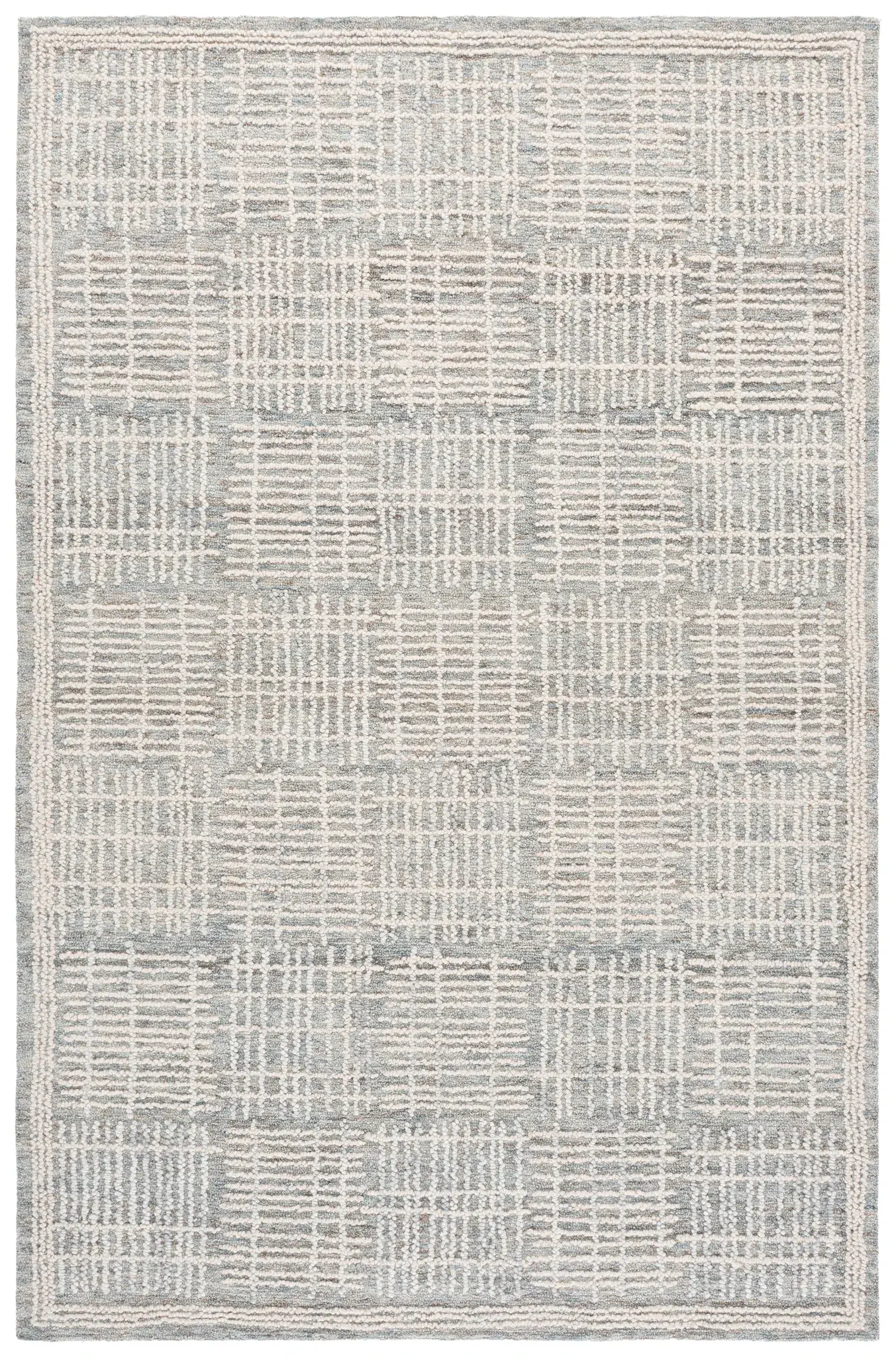 Abstract Checkered Hand-Tufted Wool Rug
