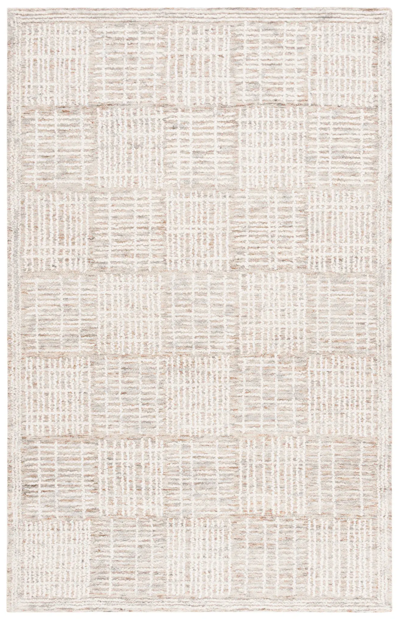Abstract Checkered Hand-Tufted Wool Rug