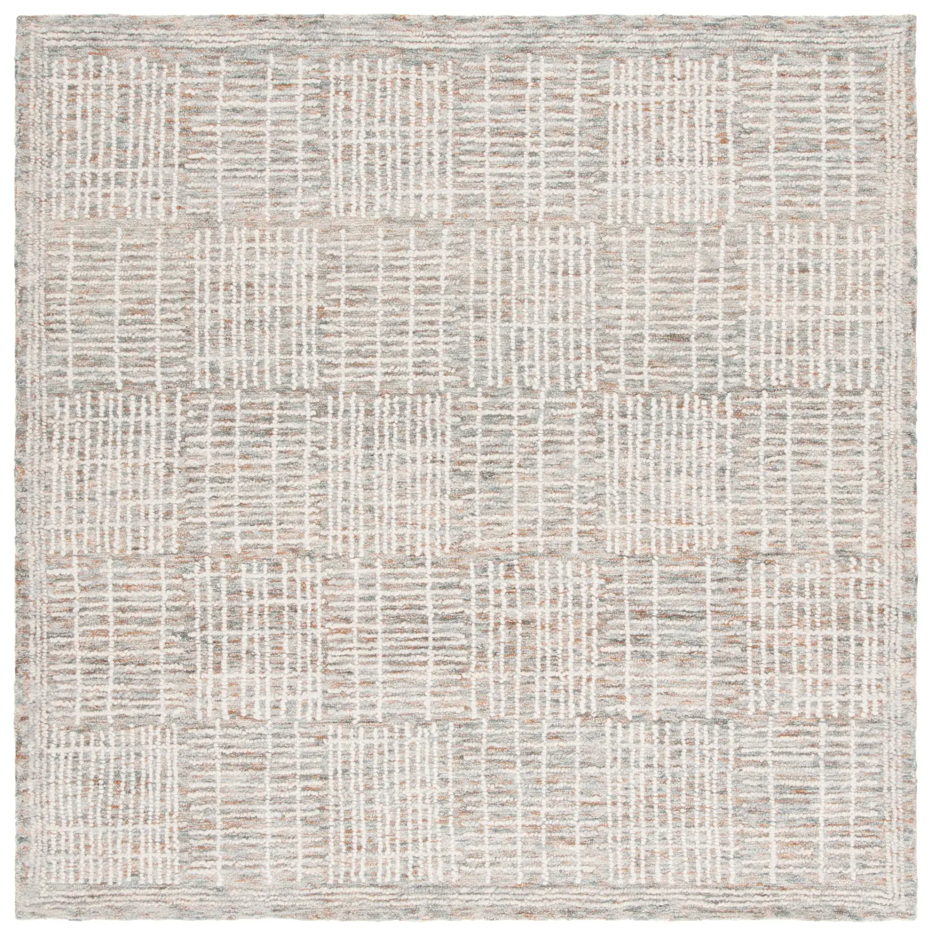 Abstract Checkered Hand-Tufted Wool Rug