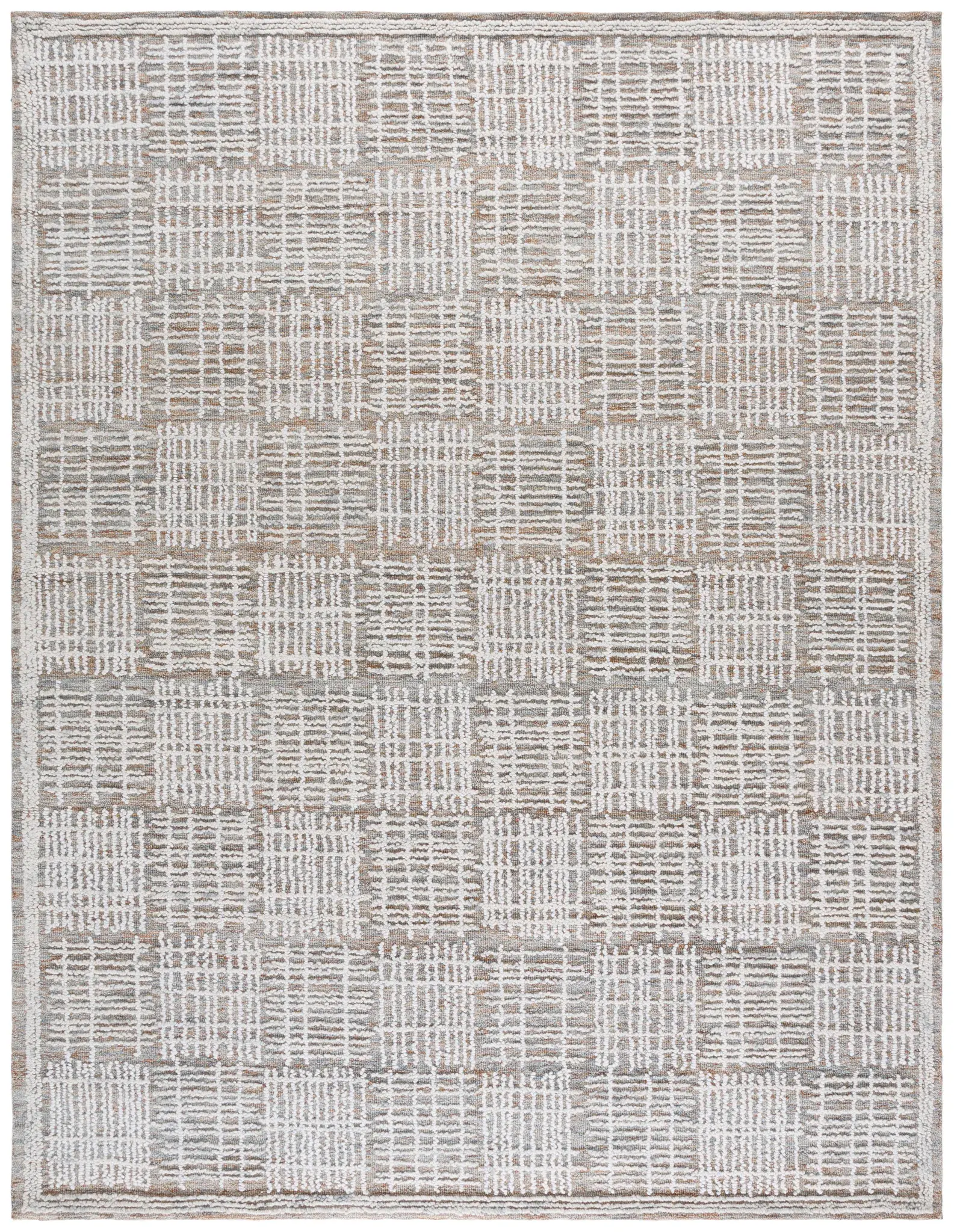 Abstract Checkered Hand-Tufted Wool Rug